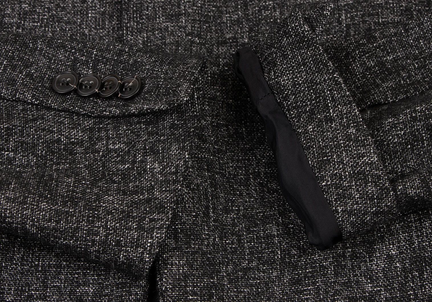 Emporio Armani Melange Wool One-Button Jacket in Black and White Size US S / EU 44-46 / 1 - 6 Thumbnail