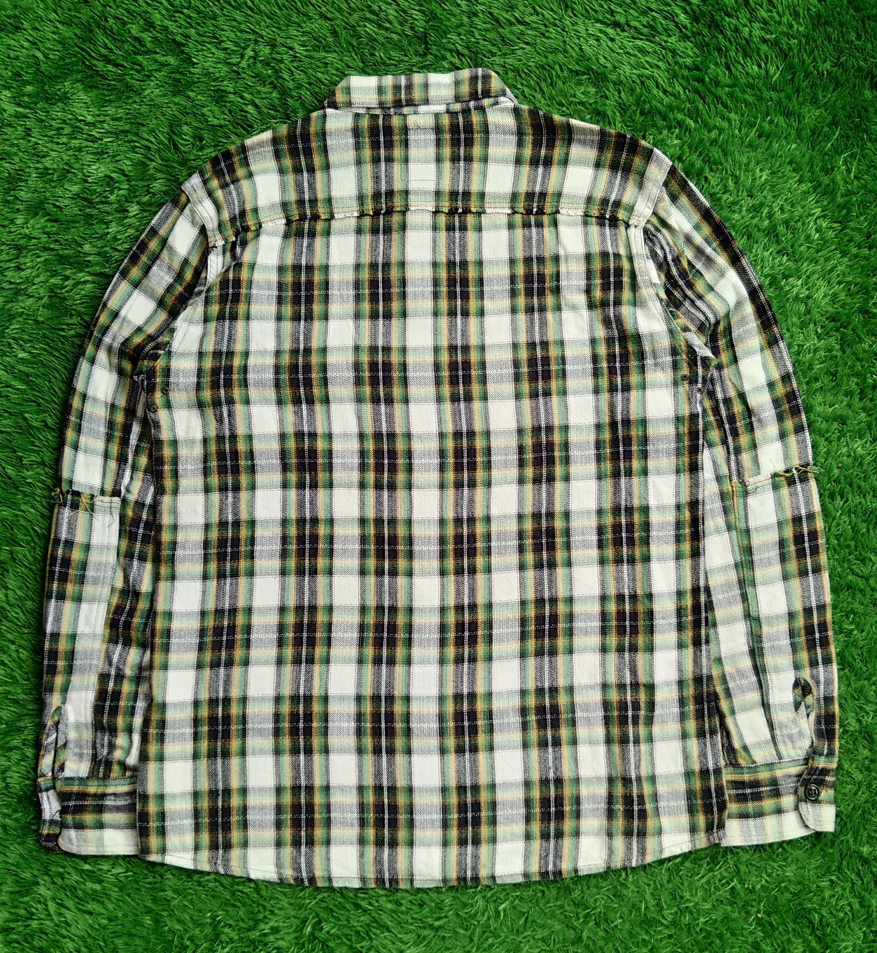 If Six Was Nine × Japanese Brand VTG BAL. INC ©2008 Distressed Plaid Flannel Shirt Size US XL / EU 56 / 4 - 3 Thumbnail