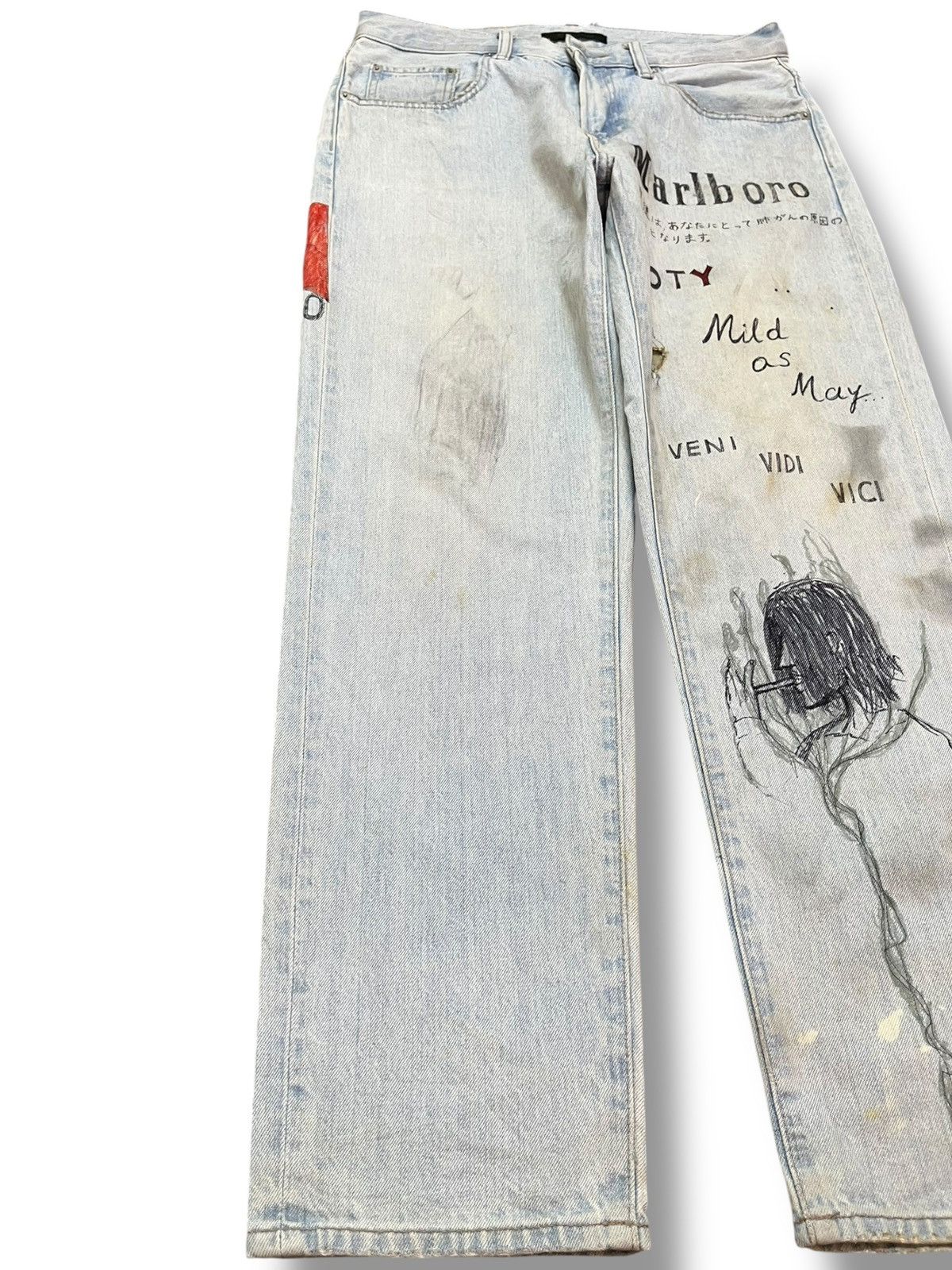 Uniqlo Vintage Uniqlo Sketch Artwork Denim Size US 31 - 3 Thumbnail
