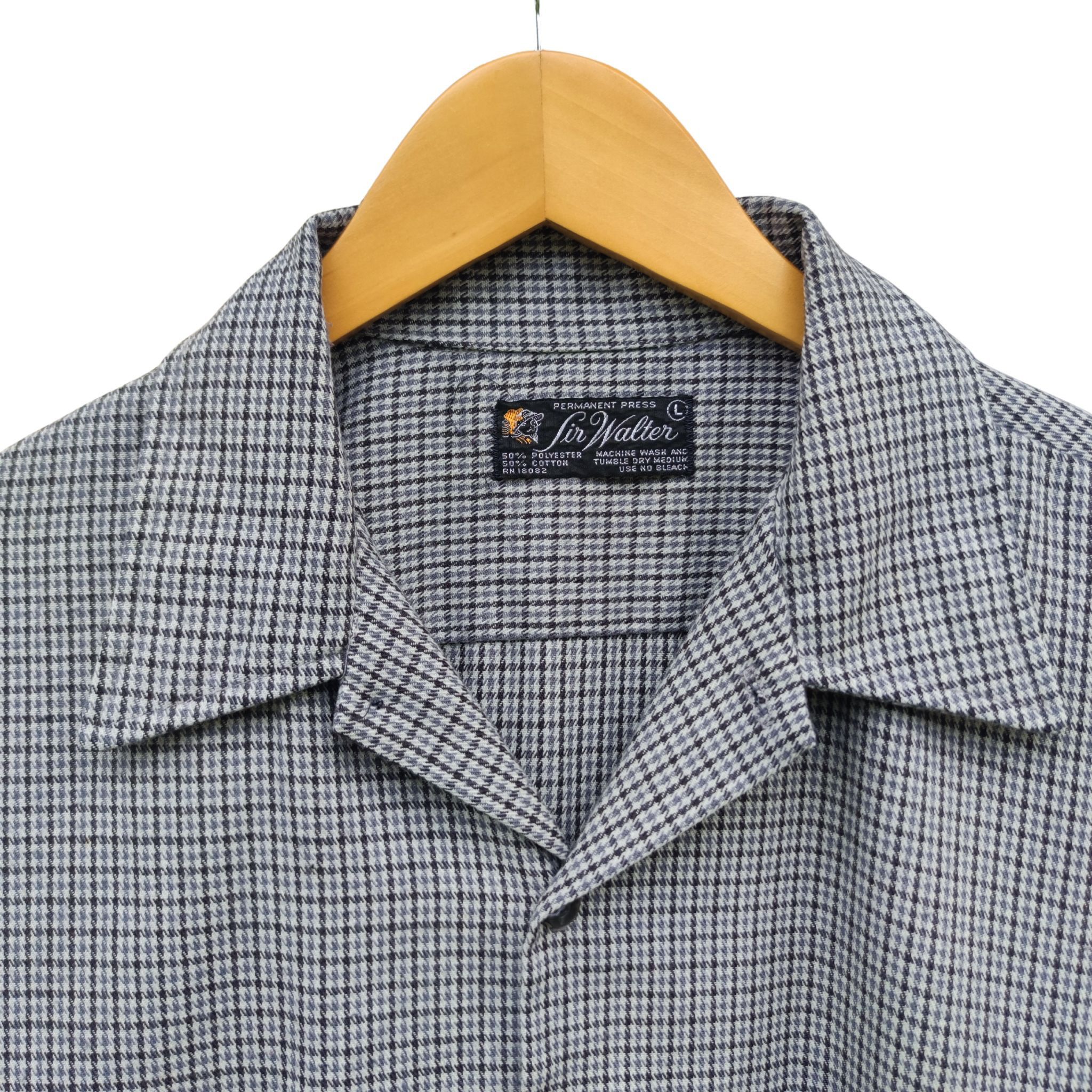 Vintage Vintage 70s Sir Walter Houndstooth Check Open Collar Size US L / EU 52-54 / 3 - 2 Thumbnail