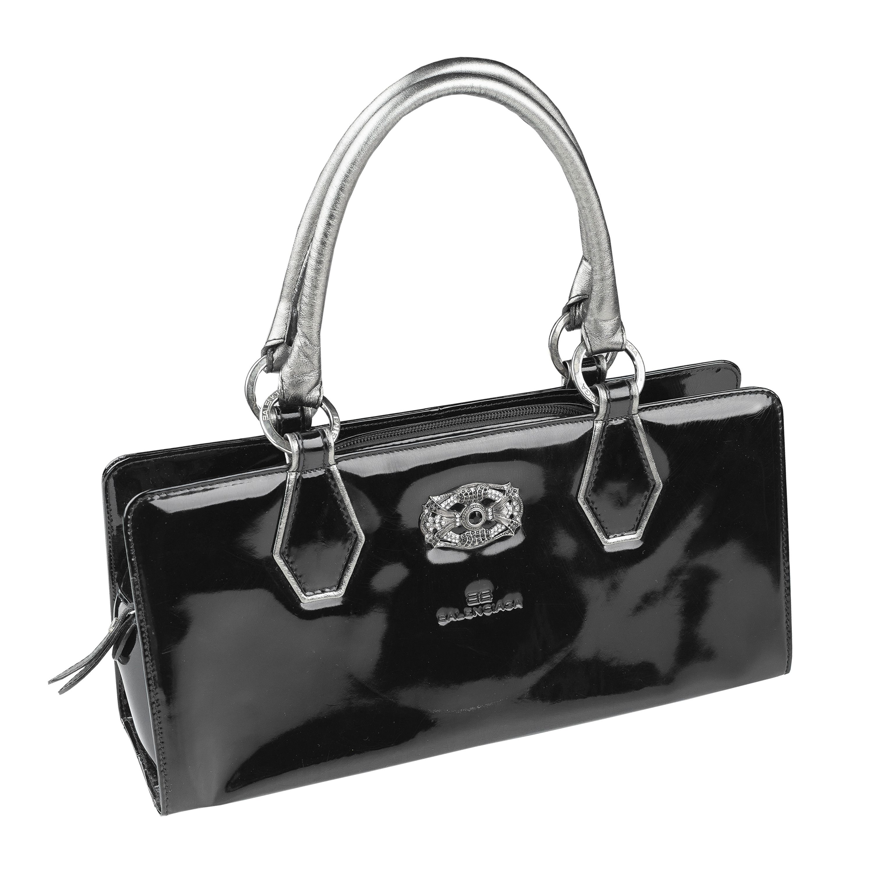 Balenciaga Balenciaga Paris Black Patent Leather Vintage Shoulder Bag Size ONE SIZE - 1 Thumbnail