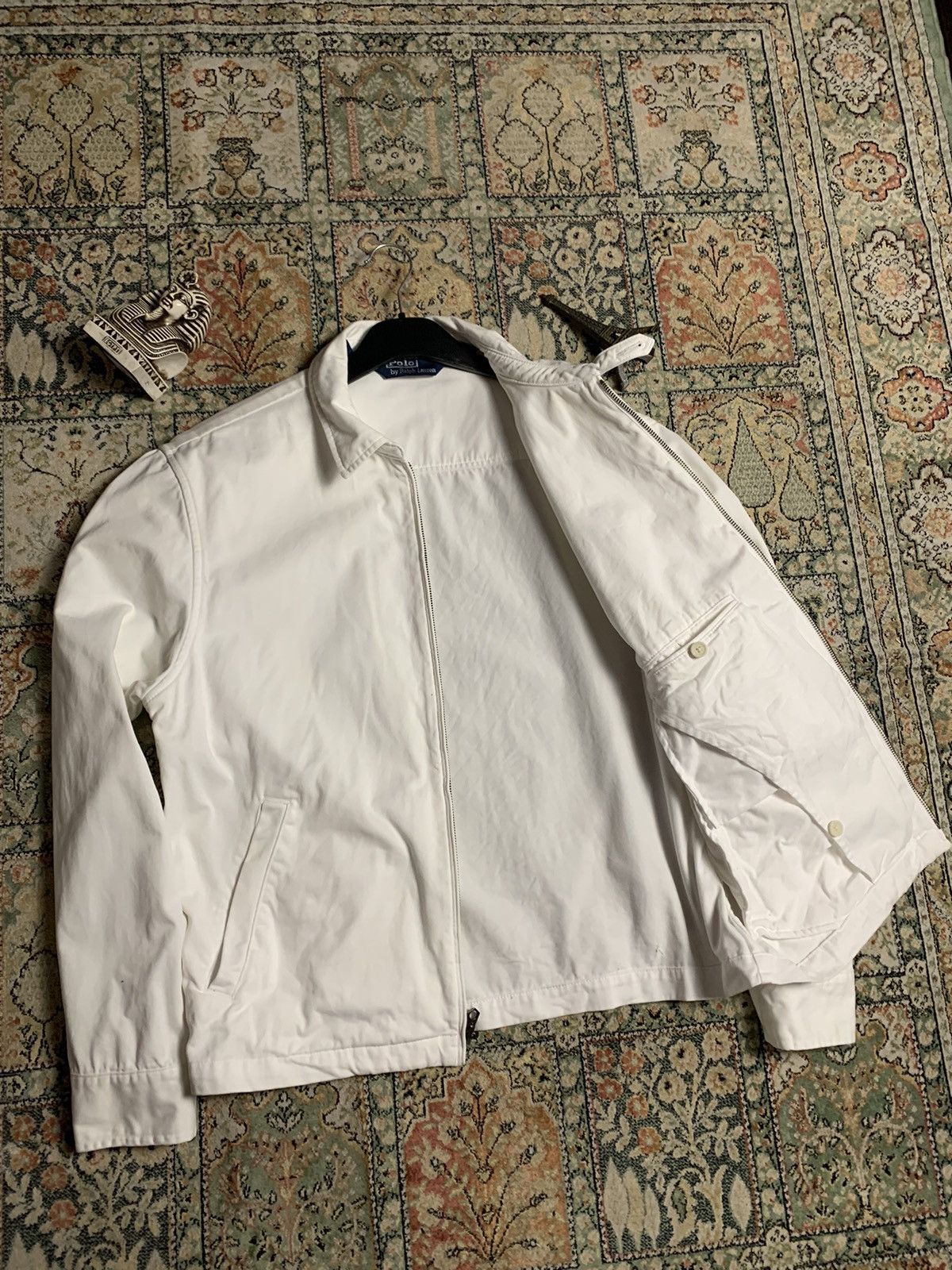 Polo Ralph Lauren × Ralph Lauren × Vintage Rare Vintage Polo Ralph Lauren White Zip Up Jacket Pony Logo Size US L / EU 52-54 / 3 - 7 Thumbnail