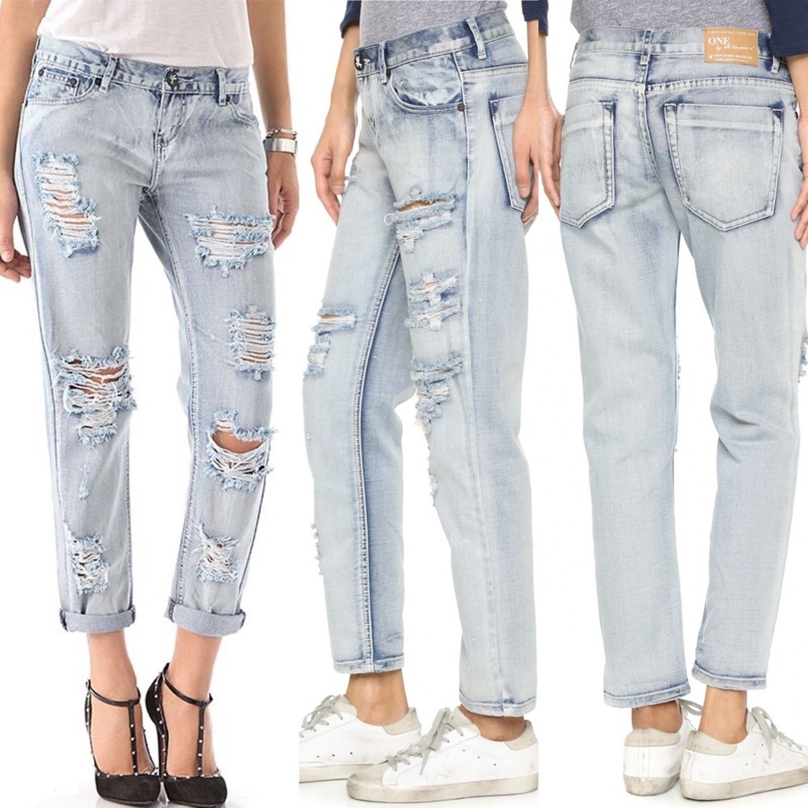 One Teaspoon One Teaspoon LT Wash Happy Awesome Baggies 24 Jean Size 24" / US 00 / IT 34 - 1 Thumbnail