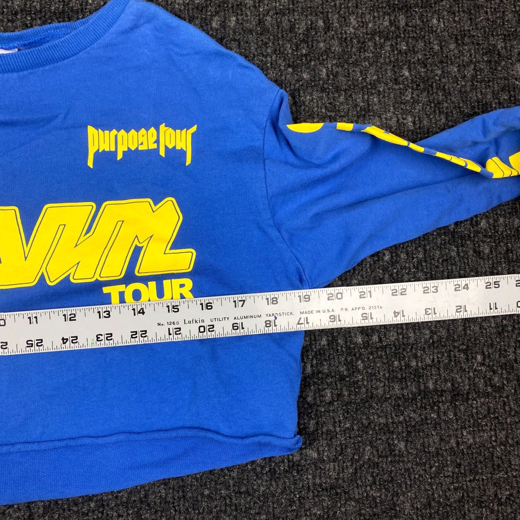 Vintage VINTAGE Justin Bieber Purpose Stadium Tour Long Sleeve Crop Top Shirt Blue Womens XS Size XS / US 0-2 / IT 36-38 - 7 Thumbnail