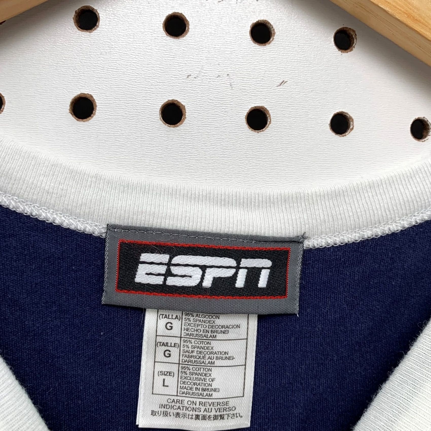 Spell VINTAGE ESPN Shirt Womens L Blue Whit Spell Out Ladies Top 5x22 Size L / US 10 / IT 46 - 6 Thumbnail