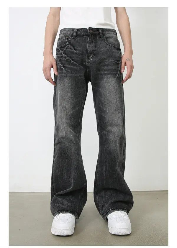 Japanese Brand Misuzu x Shii Lightning Crack Washed Vintage Flared Jeans Size US 32 / EU 48 - 2 Thumbnail