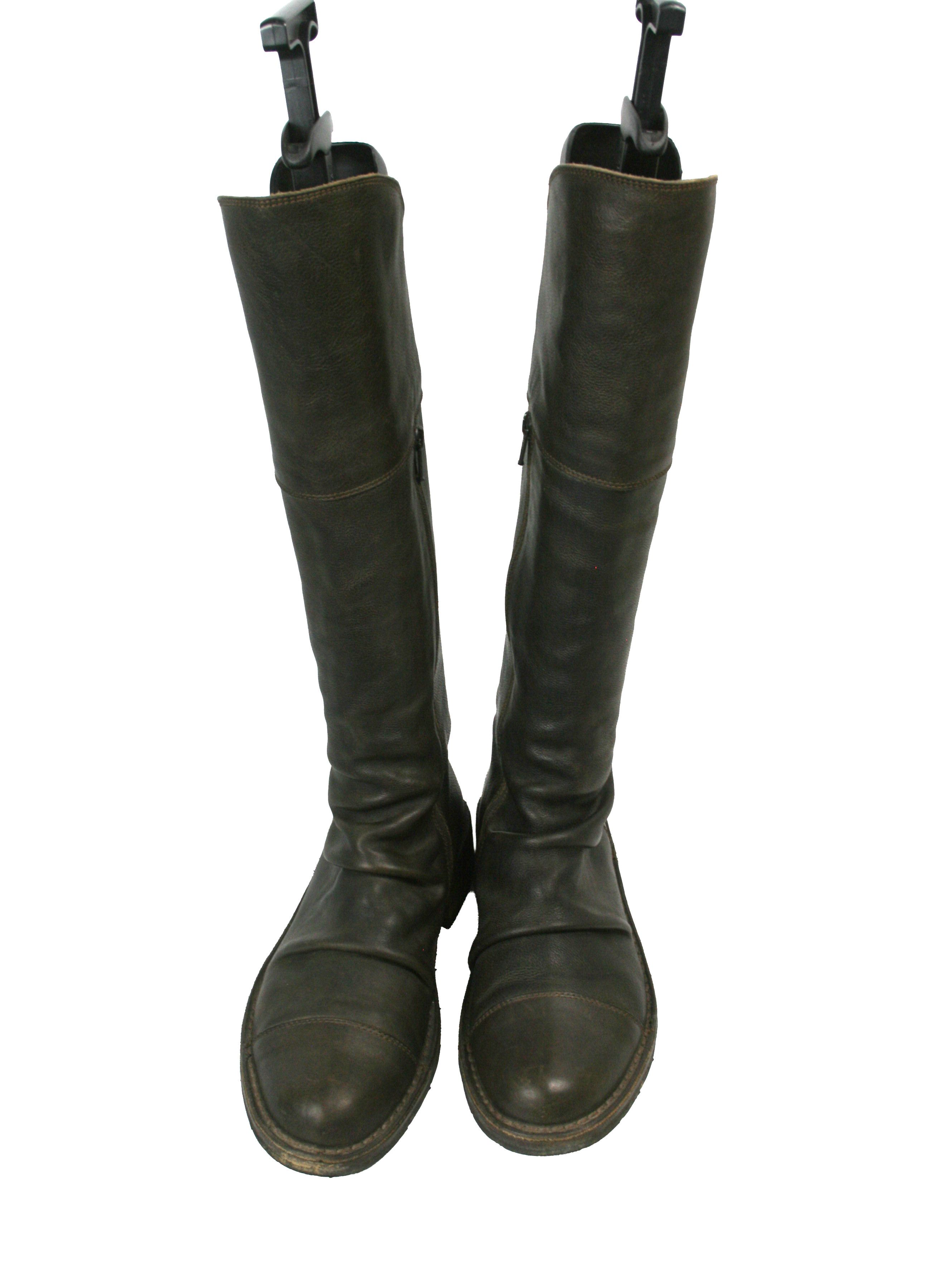 Other Bubetti Avant Garde Knee High Biker Boots Vintage Size US 8.5 / IT 38.5 - 7 Thumbnail