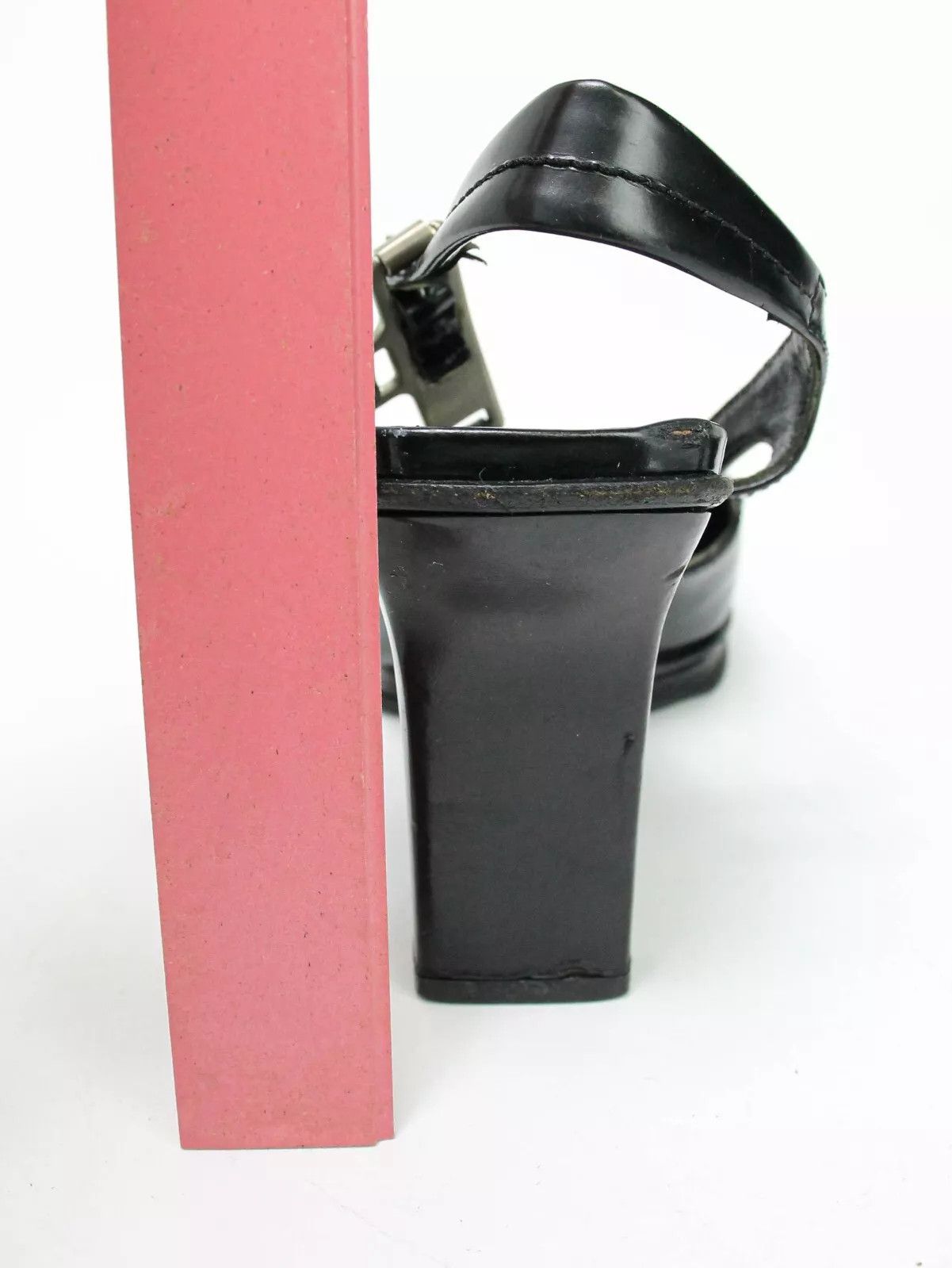 Prada PRADA Women's EU 37 Black Leather Square Toe Platform Heels Size US 7 / IT 37 - 11 Thumbnail