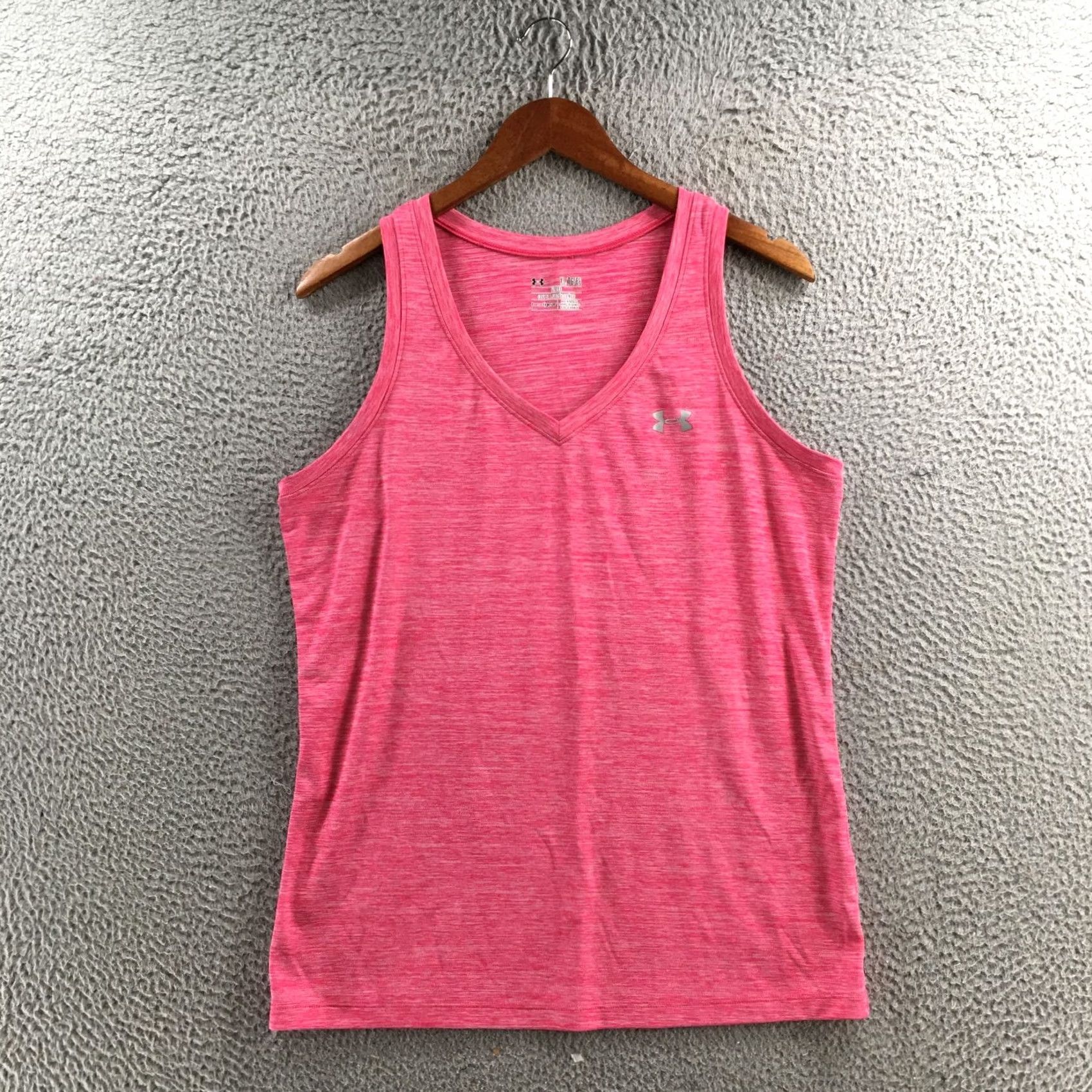 Under Armour Under Armour HeatGear Tank Top Womens XL Pink Sleeveless Fitted Athletic Gym Size XL / US 12-14 / IT 48-50 - 2 Thumbnail