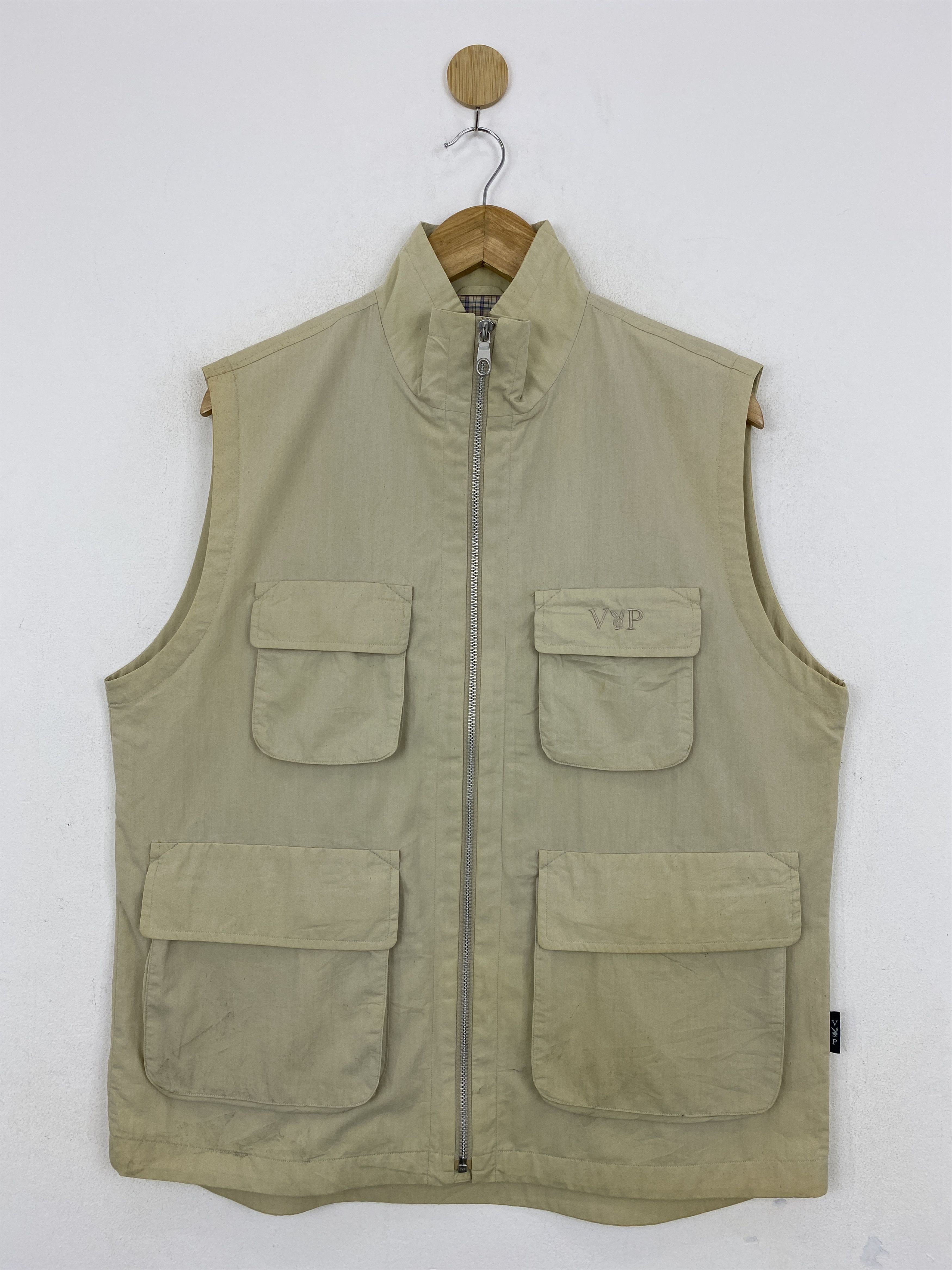 Playboy × Vintage Vintage Playboy VIP Zipper Multi Pocket Vest JA0106 Size US L / EU 52-54 / 3 - 1 Thumbnail