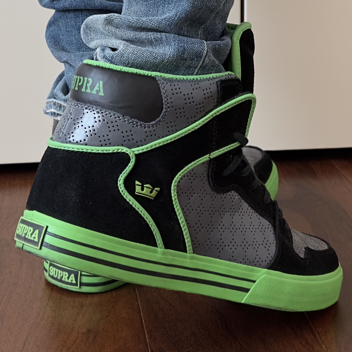 Supra Supra 2009 Vaider Charcoal Green High-Top Sneakers Size US 10.5 / EU 43-44 - 2 Thumbnail