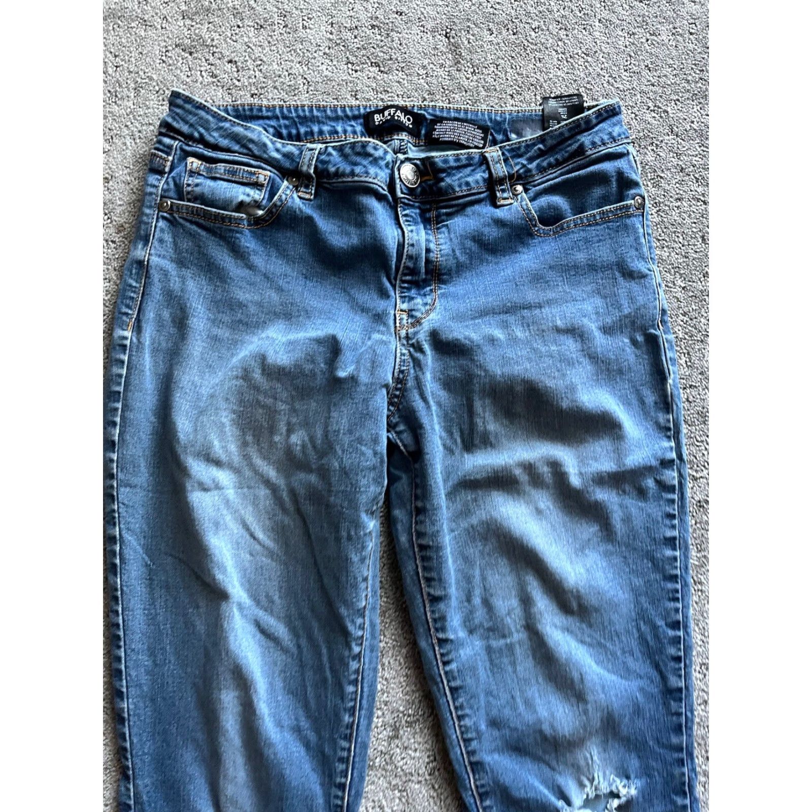 Buffalo David Bitton BUFFALO David Bitton DAILY Stretch Skinny Ankle Grazer Pants Women 10 Blue Solid 30in Inseam 30 Modern Classic 2010s Mens Womens? Size ONE SIZE - 2 Thumbnail