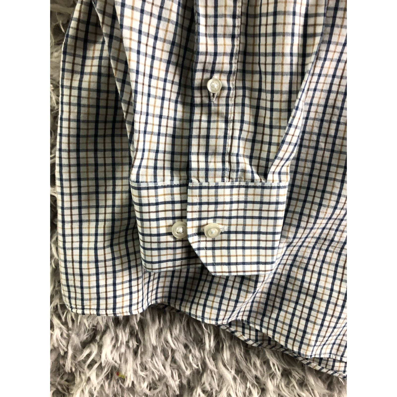 Stafford Stafford Shirt White Plaid Long Sleeve Spread Collar 17.5 34-35 Regular Mens Size US XXL / EU 58 / 5 - 3 Thumbnail