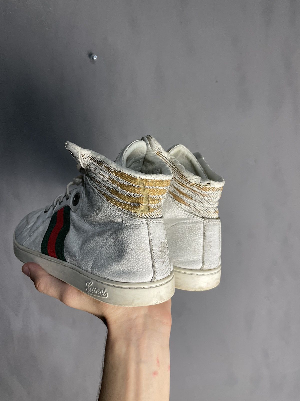 Gucci Gucci High Top Leather Sneaker Shoes Size US 7.5 / EU 40-41 - 5 Thumbnail