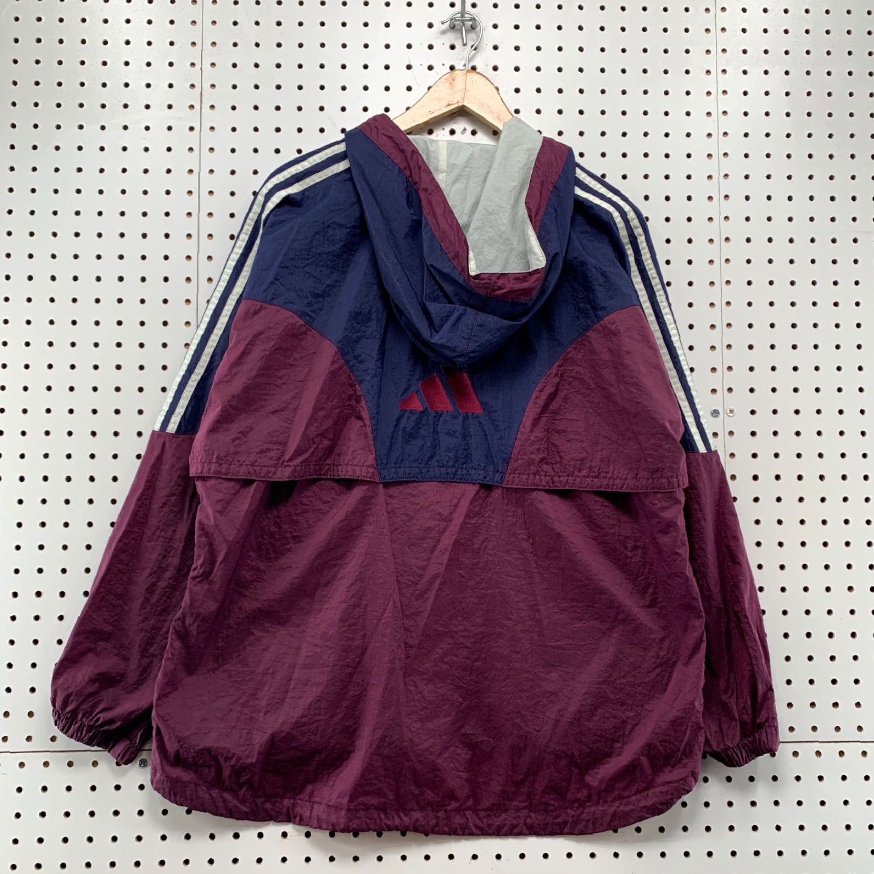 Adidas VINTAGE Adidas Windbreaker Jacket Mens Large Blue Purple Hood 90s Windbreaker Jacket Adidas Originals 90s Mens Large Blue Hooded Purple Windbreaker Size US L / EU 52-54 / 3 - 2 Thumbnail