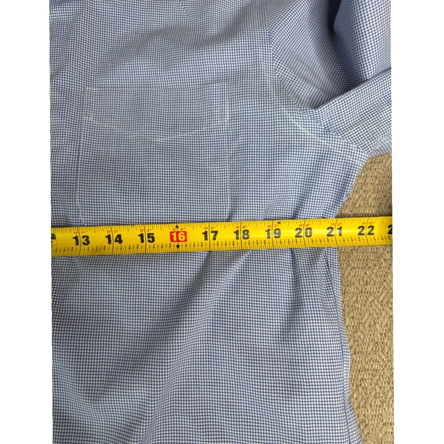 Ralph Lauren VINTAGE? No. (Skip) -> Lauren Ralph Lauren Mens Slim Fit Blue Gingham Check Dress Shirt 16 Size 42R - 6 Thumbnail