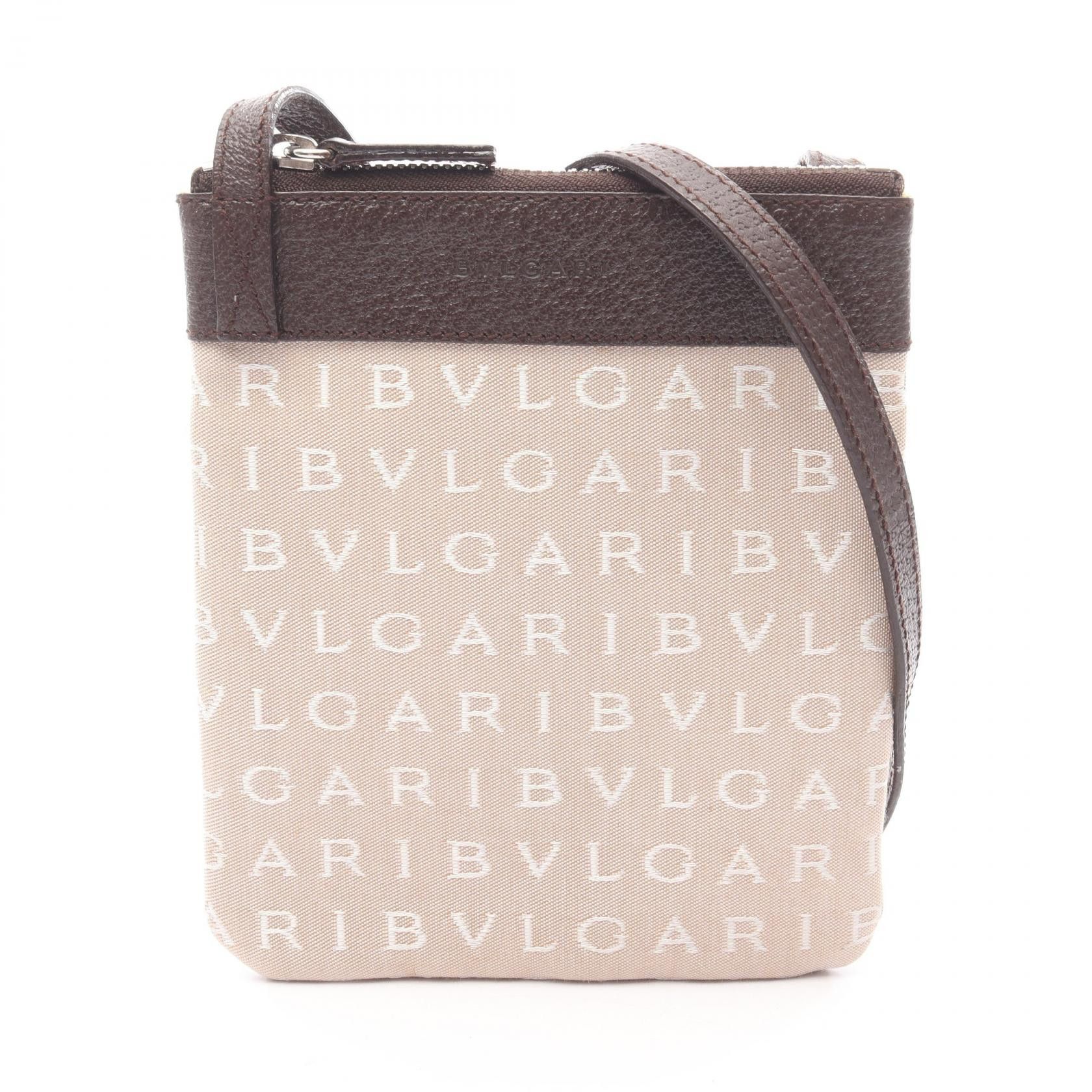 Bvlgari Bvlgari Bvlgari Logo Mania Canvas Leather Shoulder Bag Textile Shoulder Bag DUTY FREE for USA Size ONE SIZE - 1 Thumbnail
