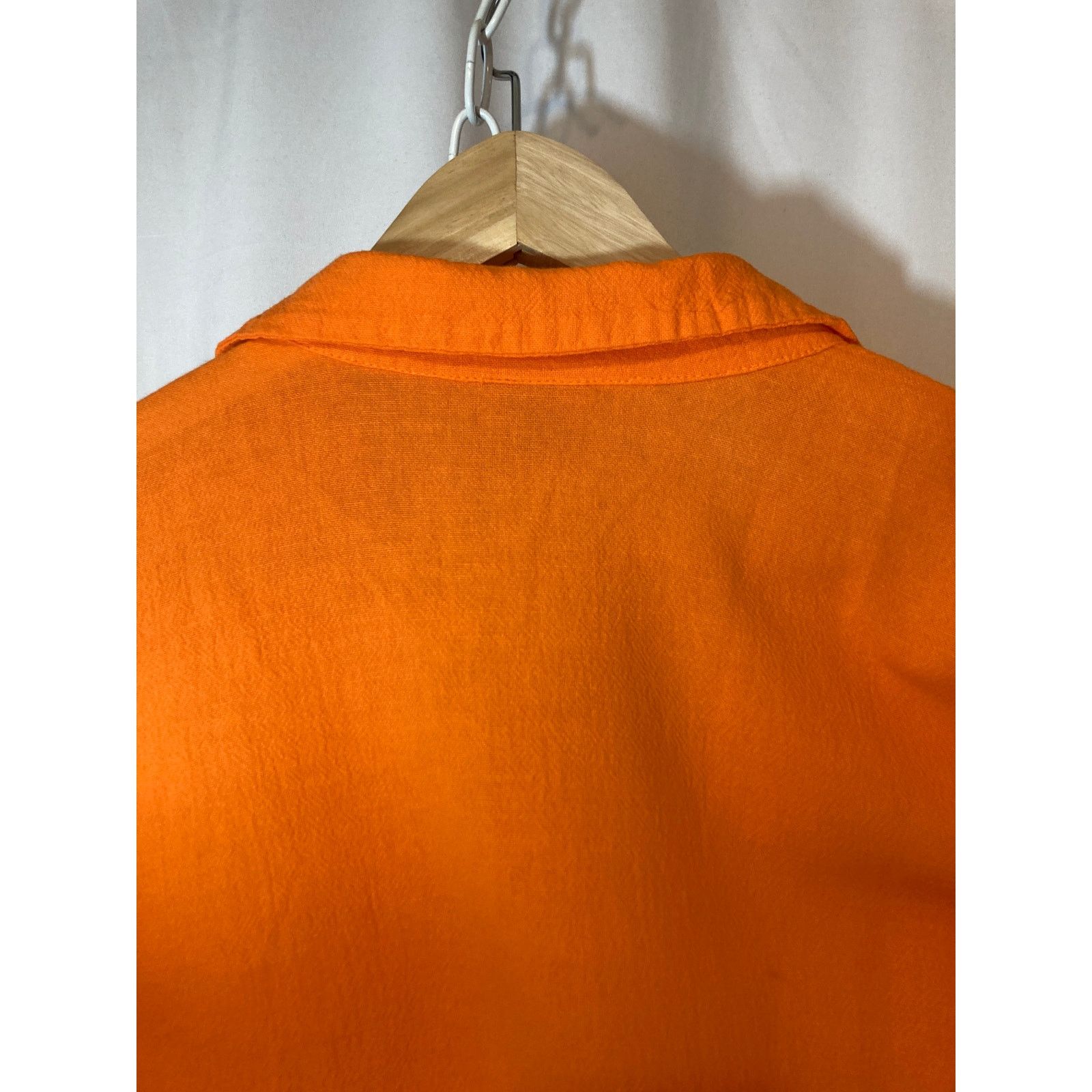 Other Dunes Orange Shell Buttons Textured Button Up Blouse Top Size L / US 10 / IT 46 - 10 Thumbnail