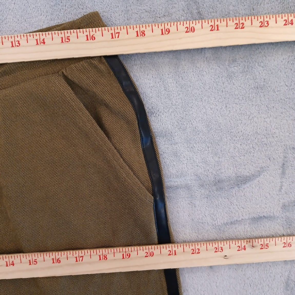 Vintage Gili Ankle Pants Womens Medium Green Tuxedo Stripe Drawstring Pockets 33x27 Size 32" / US 10 / IT 46 - 3 Thumbnail