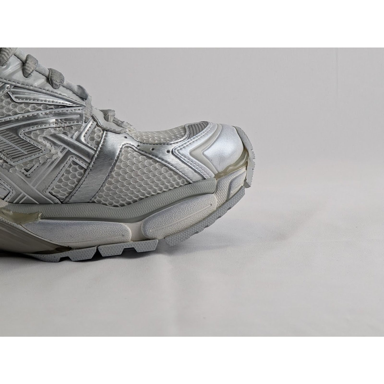 Balenciaga o1rshd1 Upper Mesh Rubber Metallic Runner in Silver/Grey Size US 12 / EU 45 - 5 Thumbnail