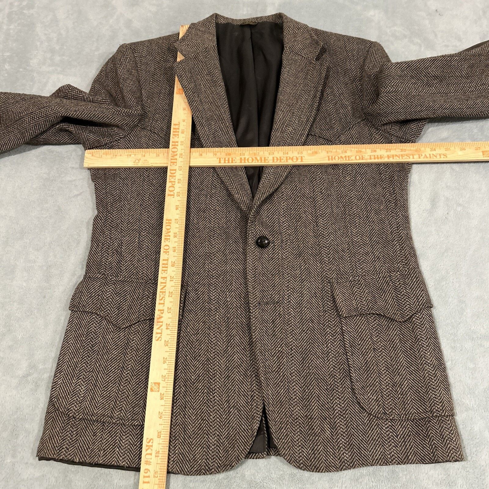 Levi's 80s USA Levis Western Blazer Coat Large Herringbone Size 36R - 4 Thumbnail