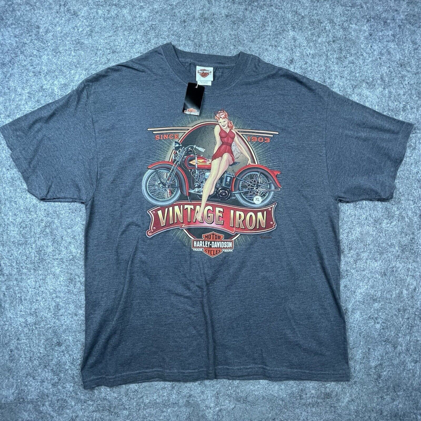 トップス 00s Harley-Davidson Las Vegas Girl Tee Harley Davidson Harley Davidson Shirt XL Pin-Up Girl Vintage Iron