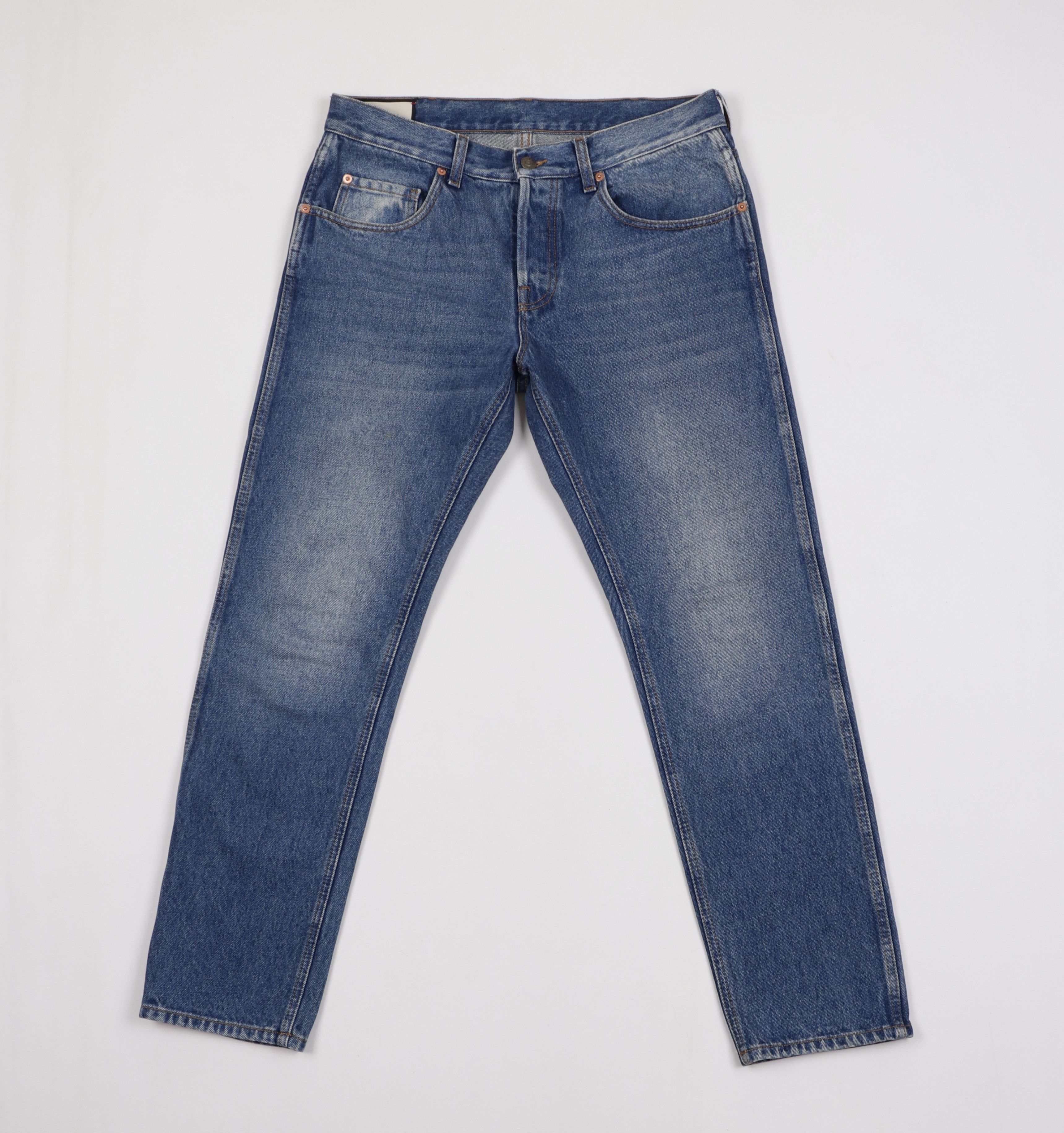 Gucci Men's Gucci Cotton Blue Jeans GG Web Patch Size W32-33" Size US 33 - 1 Thumbnail