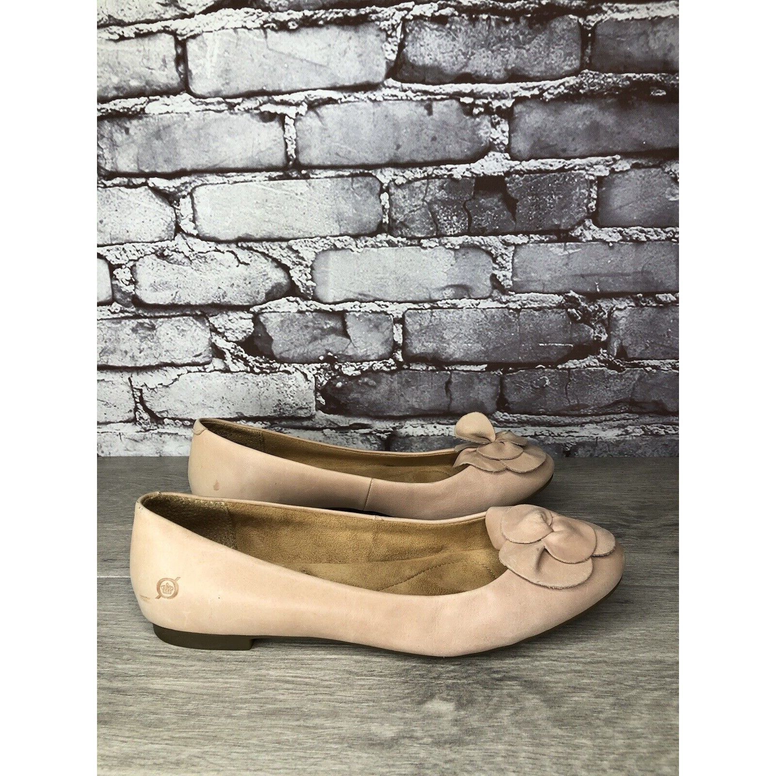 Born Born Annelie Pink Blush Leather Flower Bow Ballet Flats Wome Size US 10 / IT 40 - 13 Thumbnail