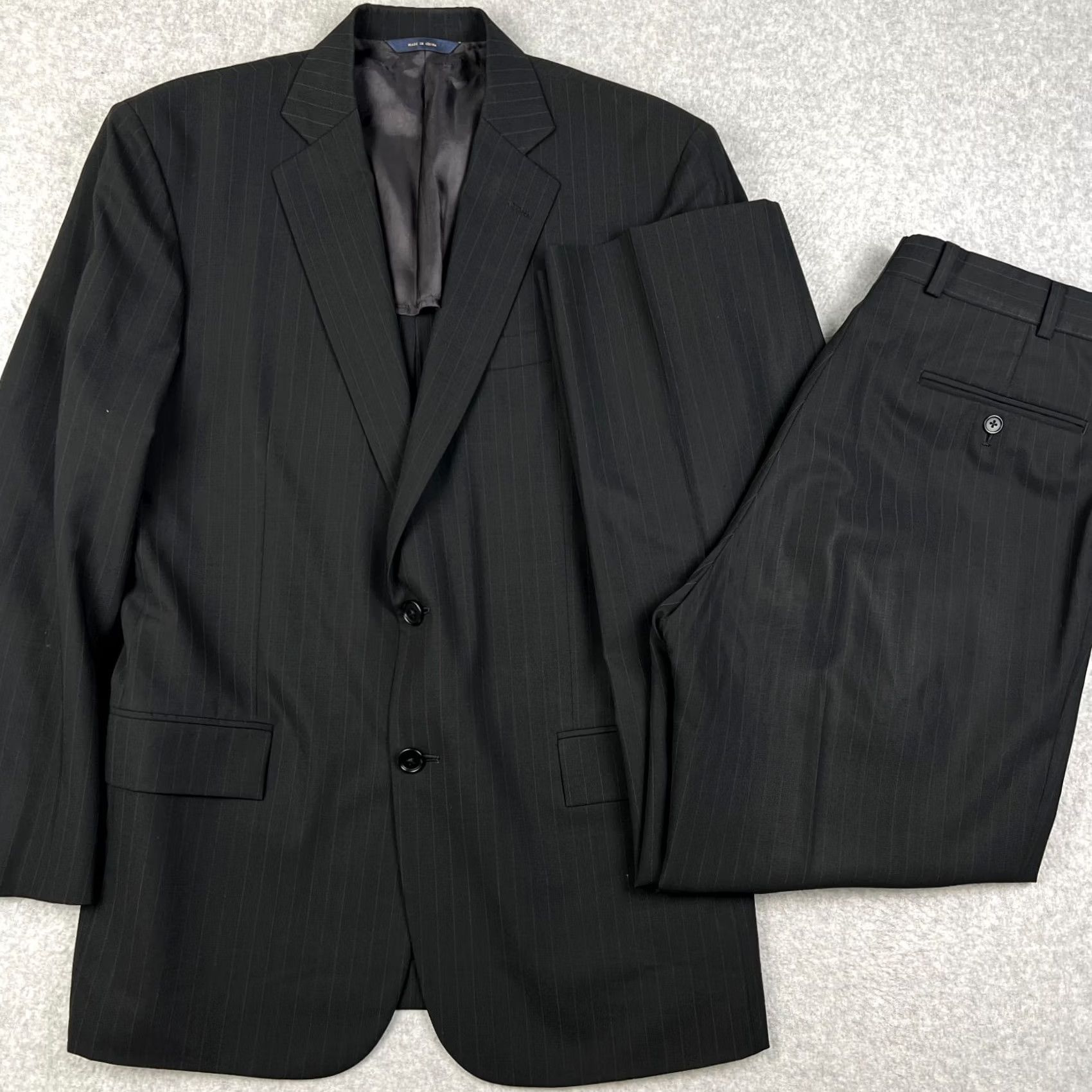 Brooks Brothers Brooks Brothers Regent Brookscool Pinstripe Suit Coat Pants Set 42R Black 2 Piece Men Regular Wool Pinstripe Suit Coat Pants Set 42R 36x29 Black Size 42R - 2 Thumbnail