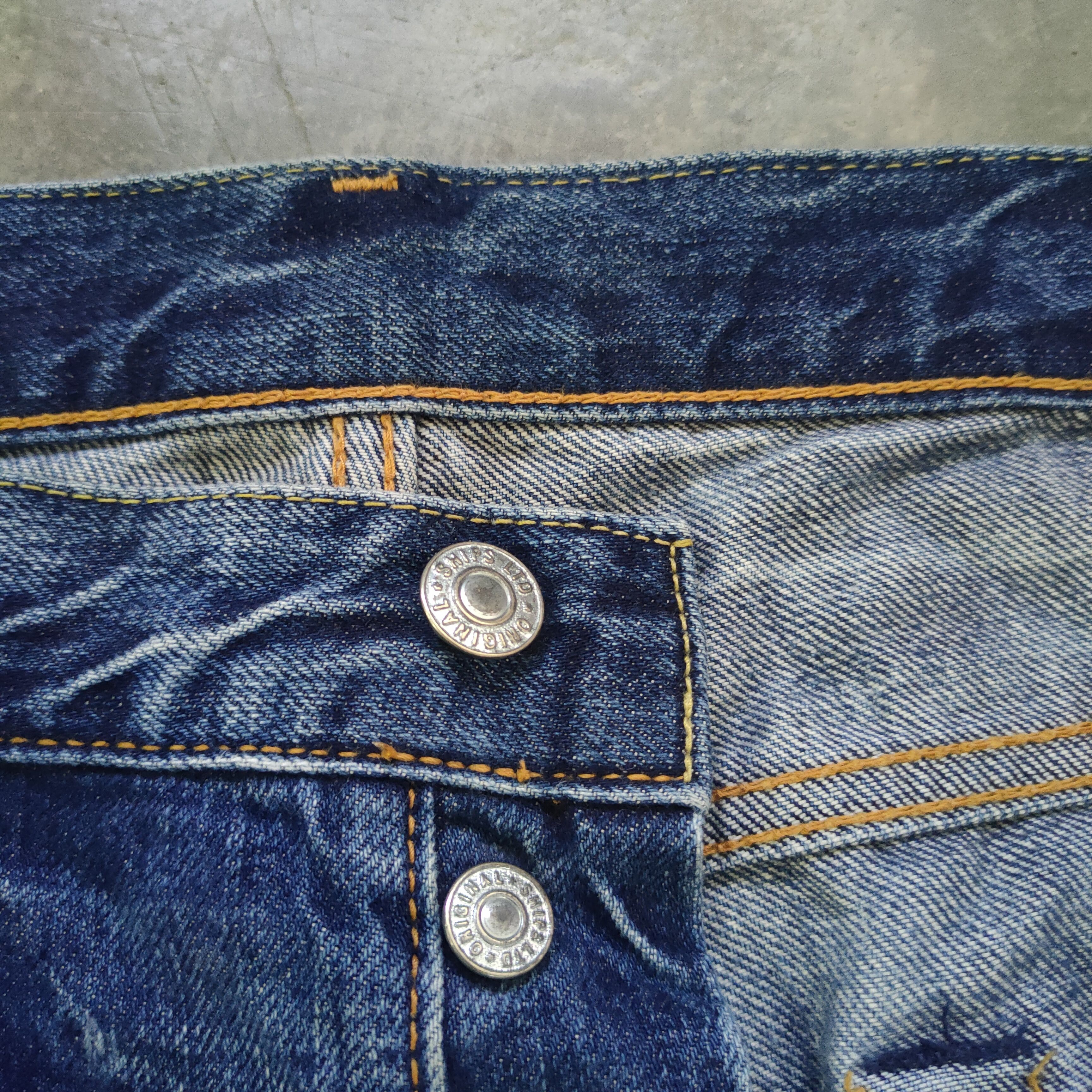 Ships Jet Blue VINTAGE SHIPS BUTTON FLY DISTRESSED FADED JEANS PANTS Size US 32 / EU 48 - 5 Thumbnail