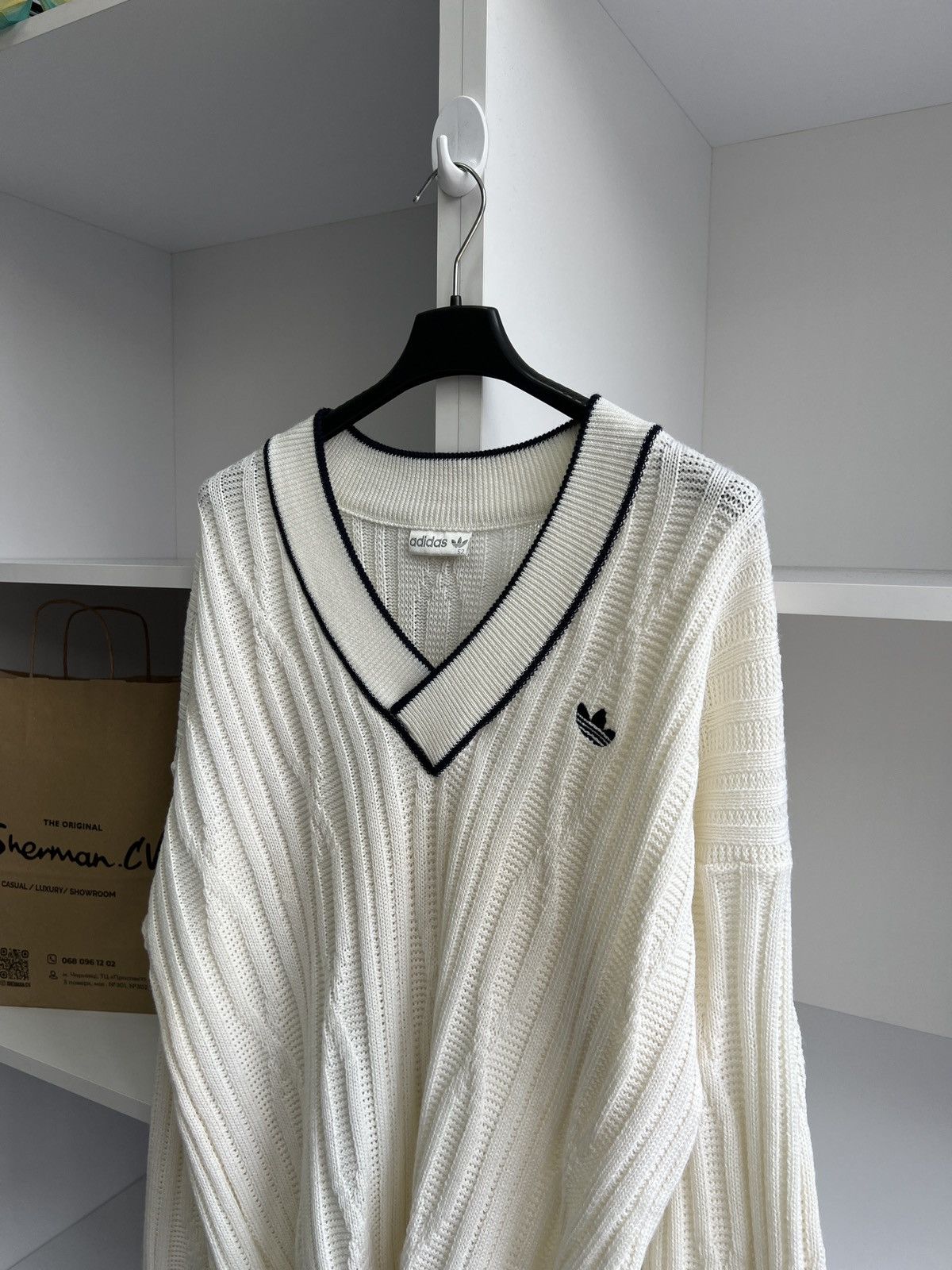 Adidas × Vintage Vintage Adidas Knitted Wool 90s Sweater Size US L / EU 52-54 / 3 - 7 Thumbnail