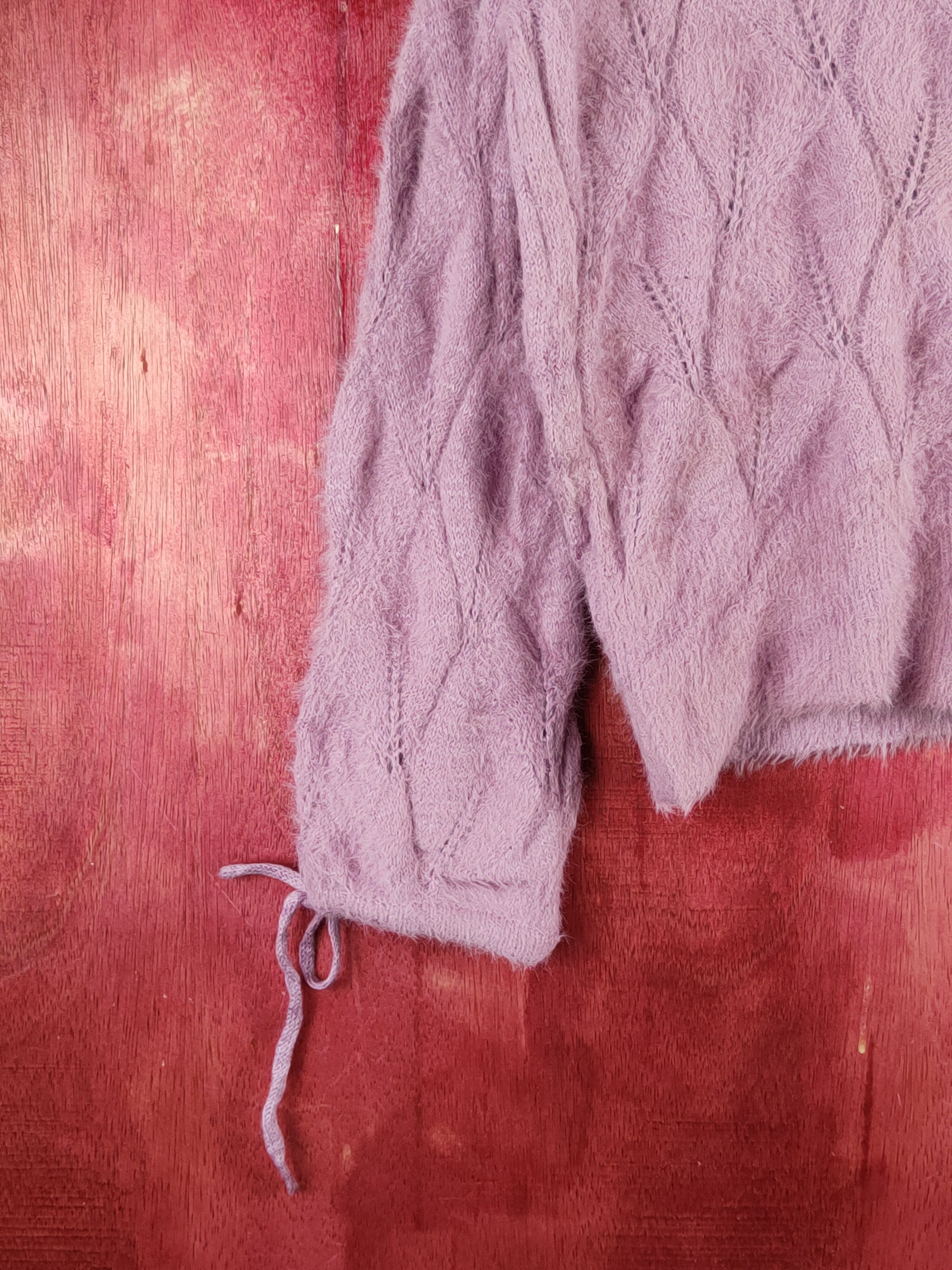 Homespun Knitwear Heather Purple Shag Shaggy Fur Mohair Knitwear #S2033 Size M / US 6-8 / IT 42-44 - 4 Thumbnail