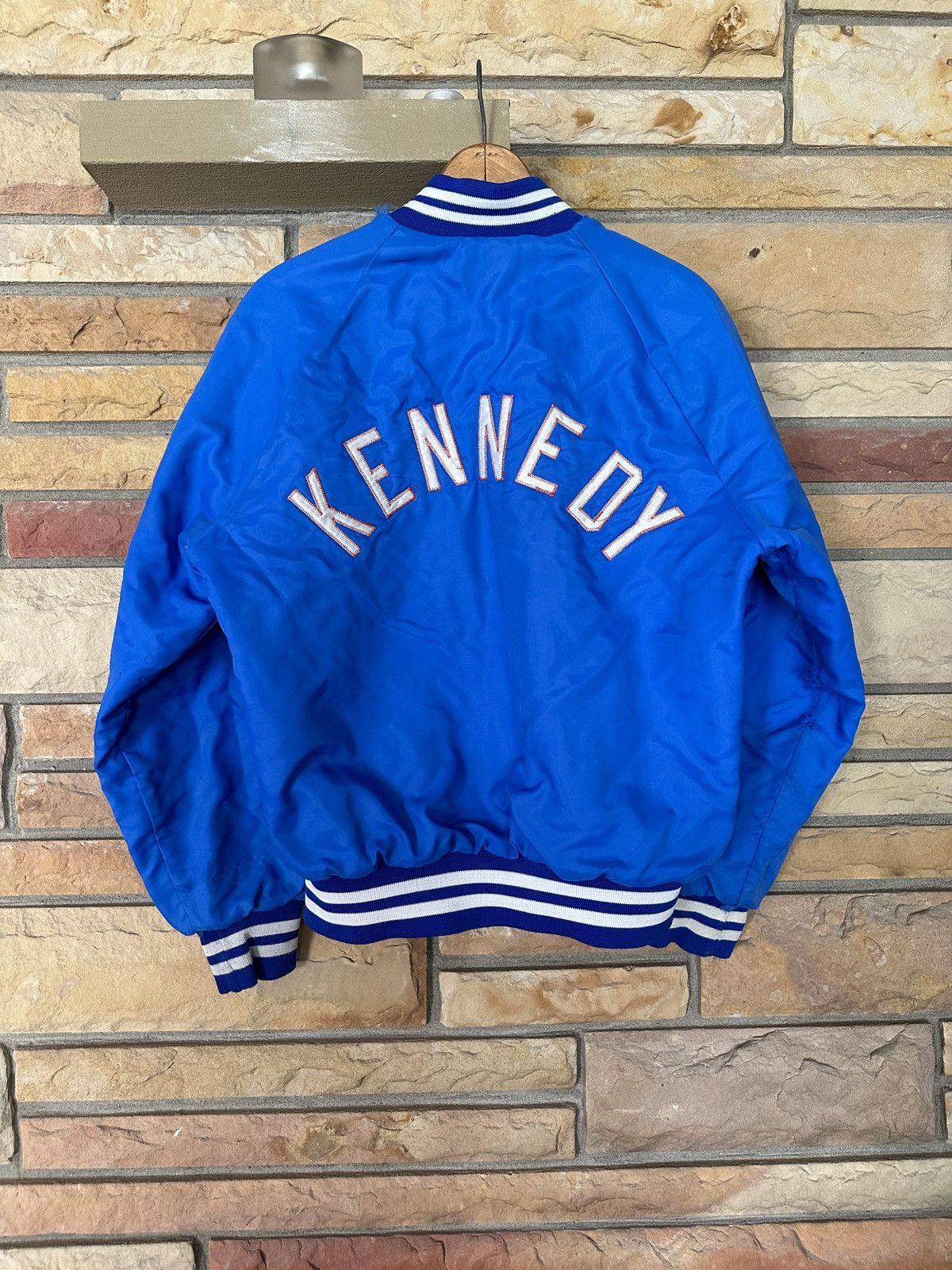 Vintage Vintage 90s Taylor Kennedy Varsity Bomber Jacket Size US L / EU 52-54 / 3 - 2 Thumbnail
