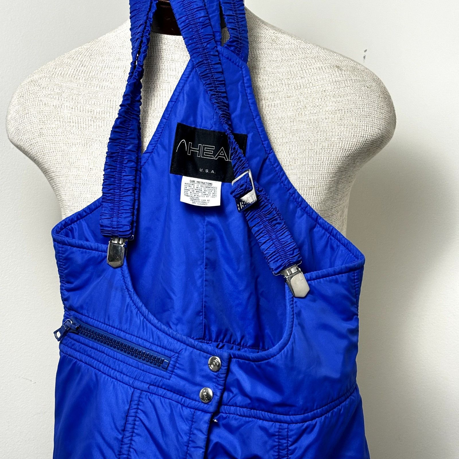 Other Head Blue Women's Ski Bibs Sz S-M Nylon Snow Pants Adjustabl Size US 26 / EU 42 - 2 Thumbnail