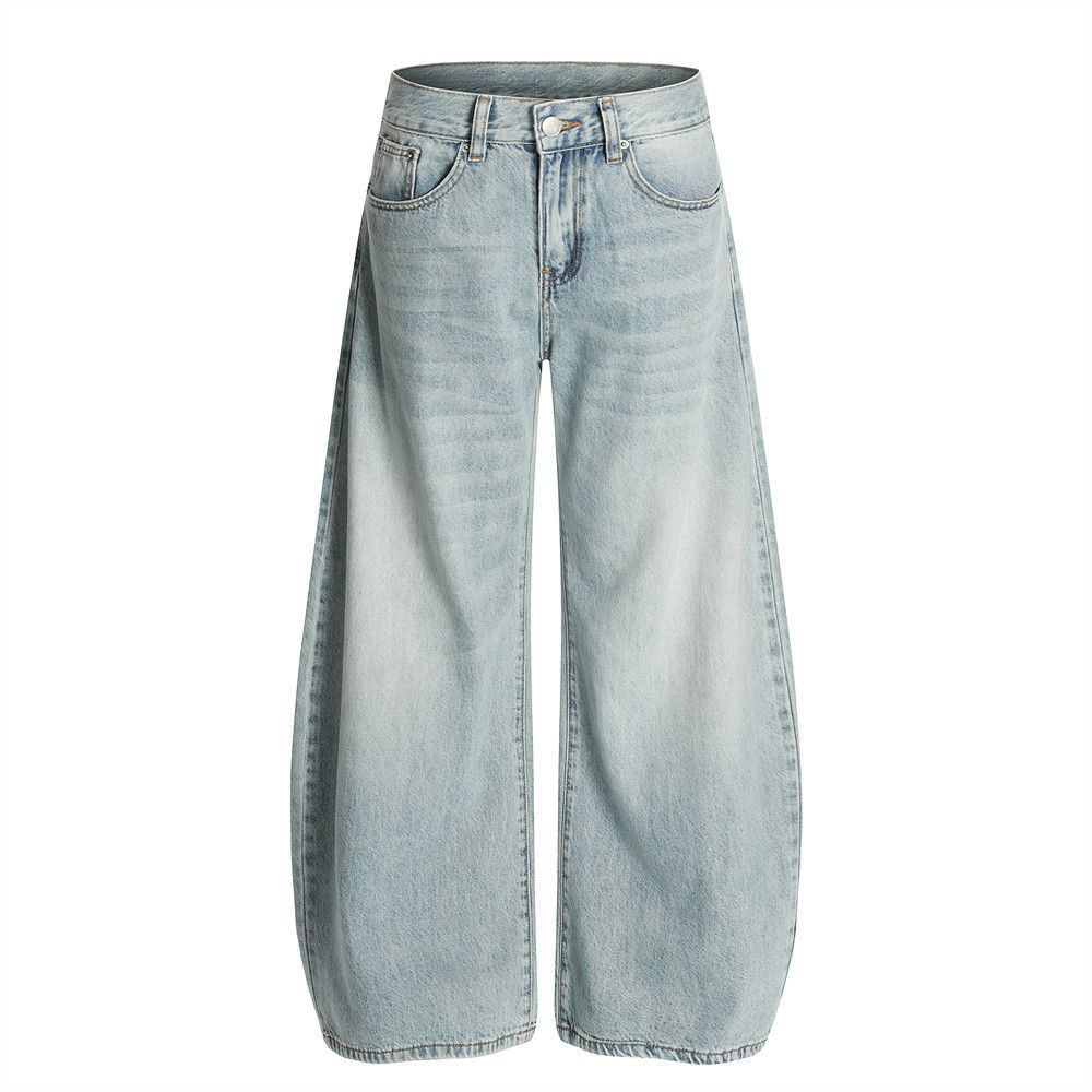 Japanese Brand × Jean Men's loose wide-leg casual distressed washed scimitar jeans Size US 32 / EU 48 - 1 Thumbnail