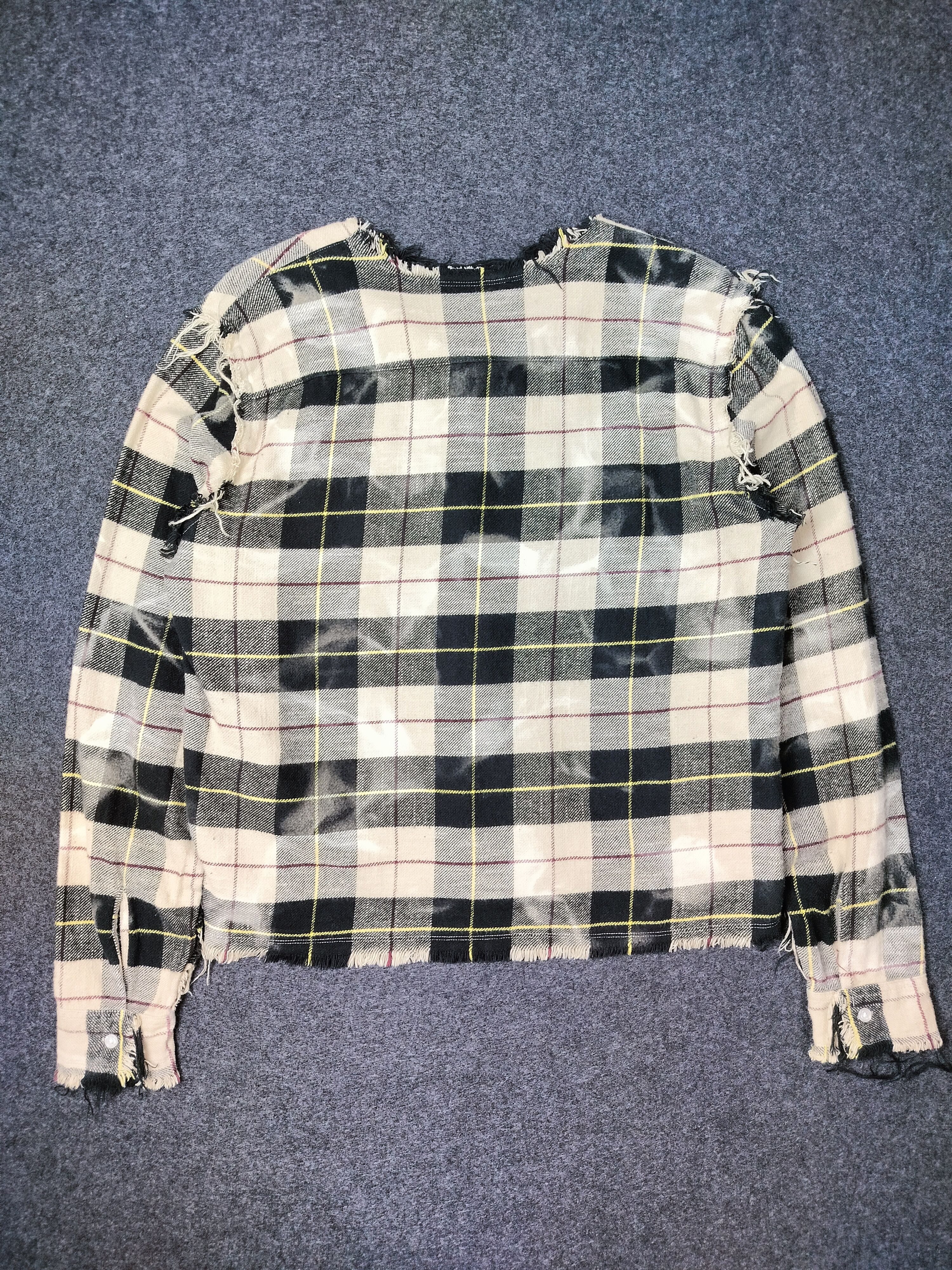 R13 R13 Beige Plaid Shredded Shirt Size S / US 4 / IT 40 - 2 Thumbnail