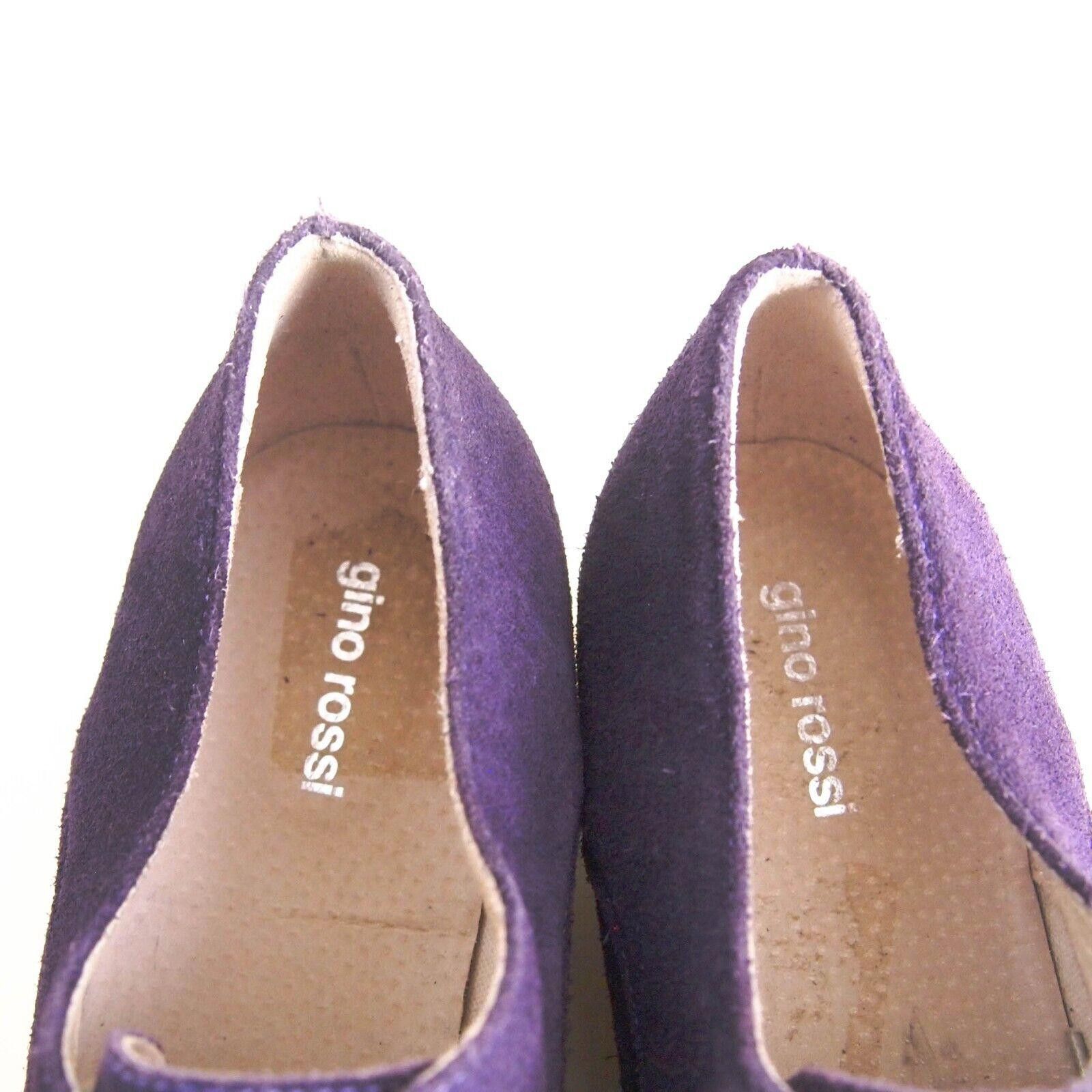 Designer Gino Rossi Platform Oxford Lug Sole Purple Suede EU 39 US 9 Size US 9 / IT 39 - 7 Thumbnail