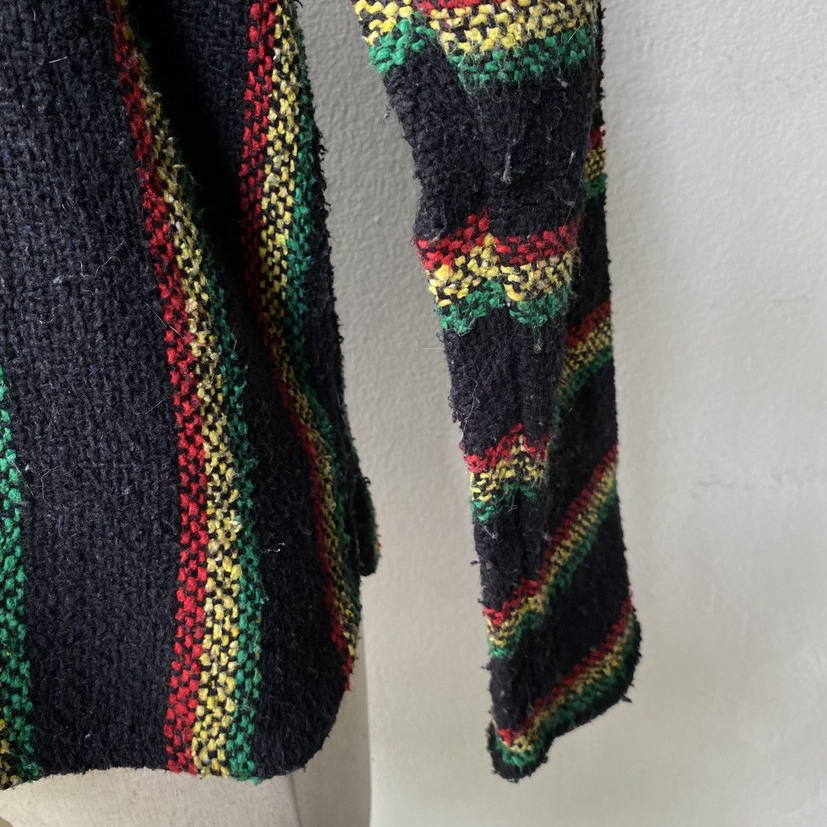 Vintage Black Rasta Striped Baja Hoodie with Drawstring Size US M / EU 48-50 / 2 - 13 Thumbnail