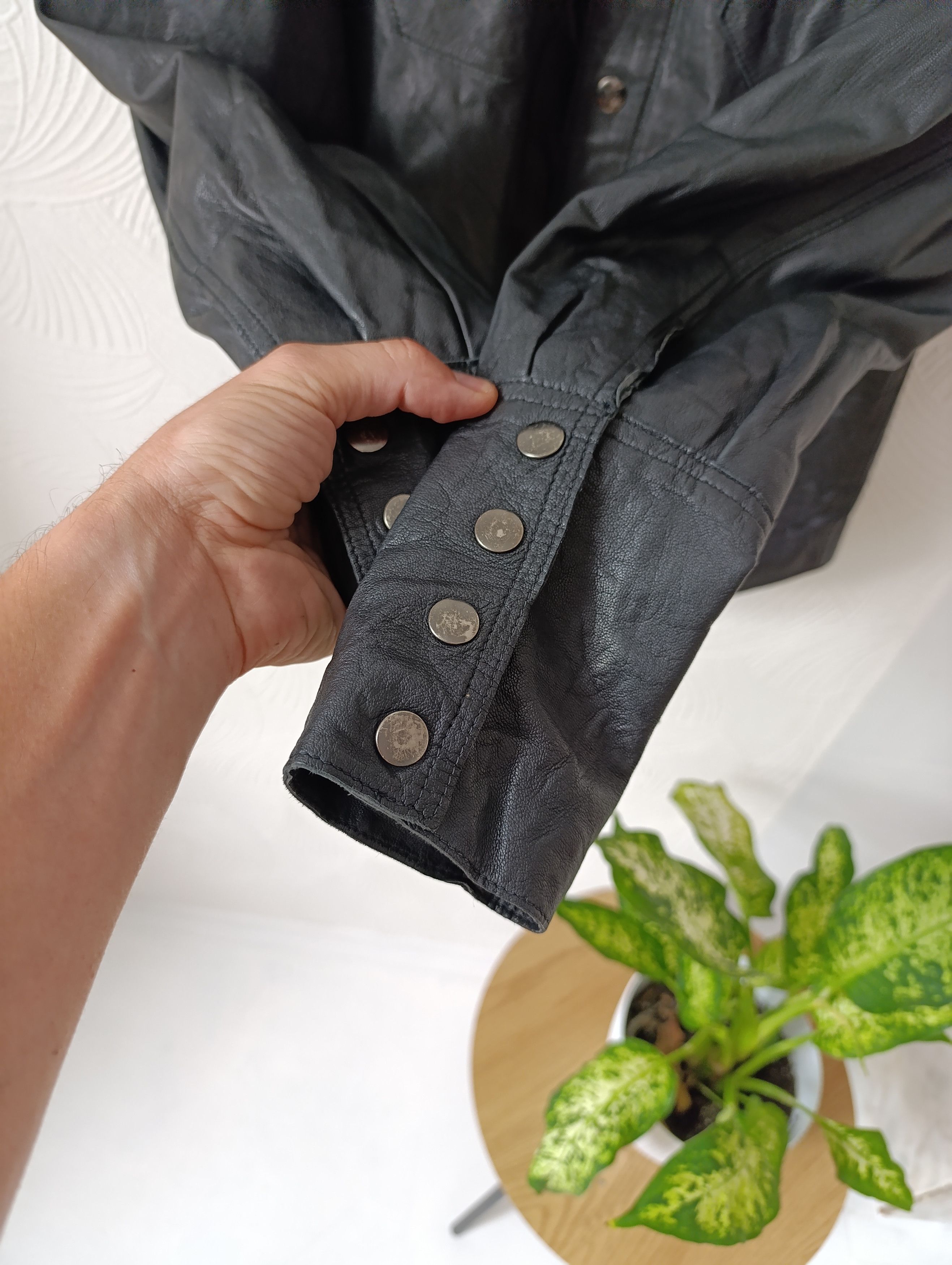 Allsaints ALLSAINTS BLACK LEATHER ROCK SHIRT JACKET Size US M / EU 48-50 / 2 - 4 Thumbnail