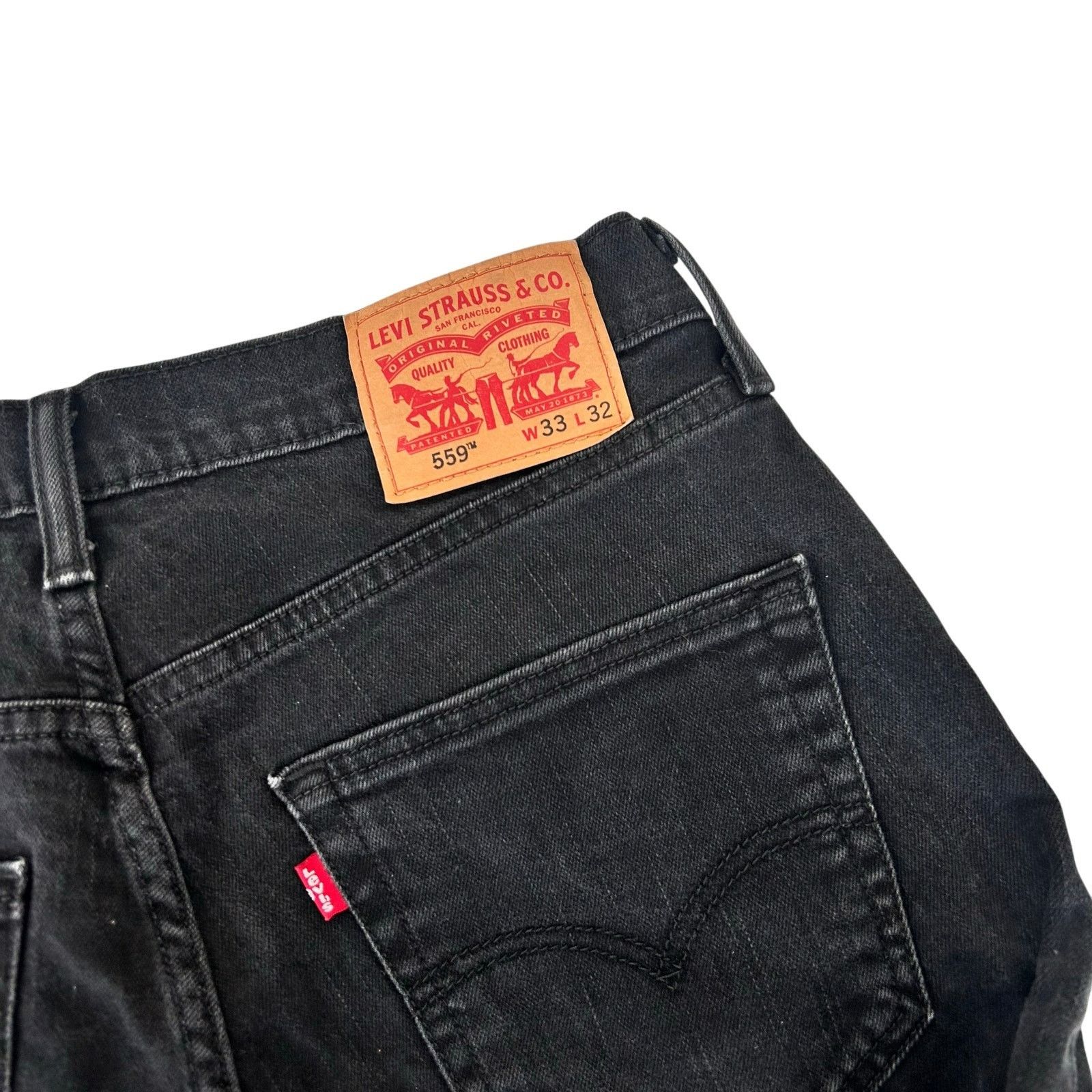 Levi's Levis 559 Black Jeans Sz 33x32 Size US 33 - 4 Thumbnail