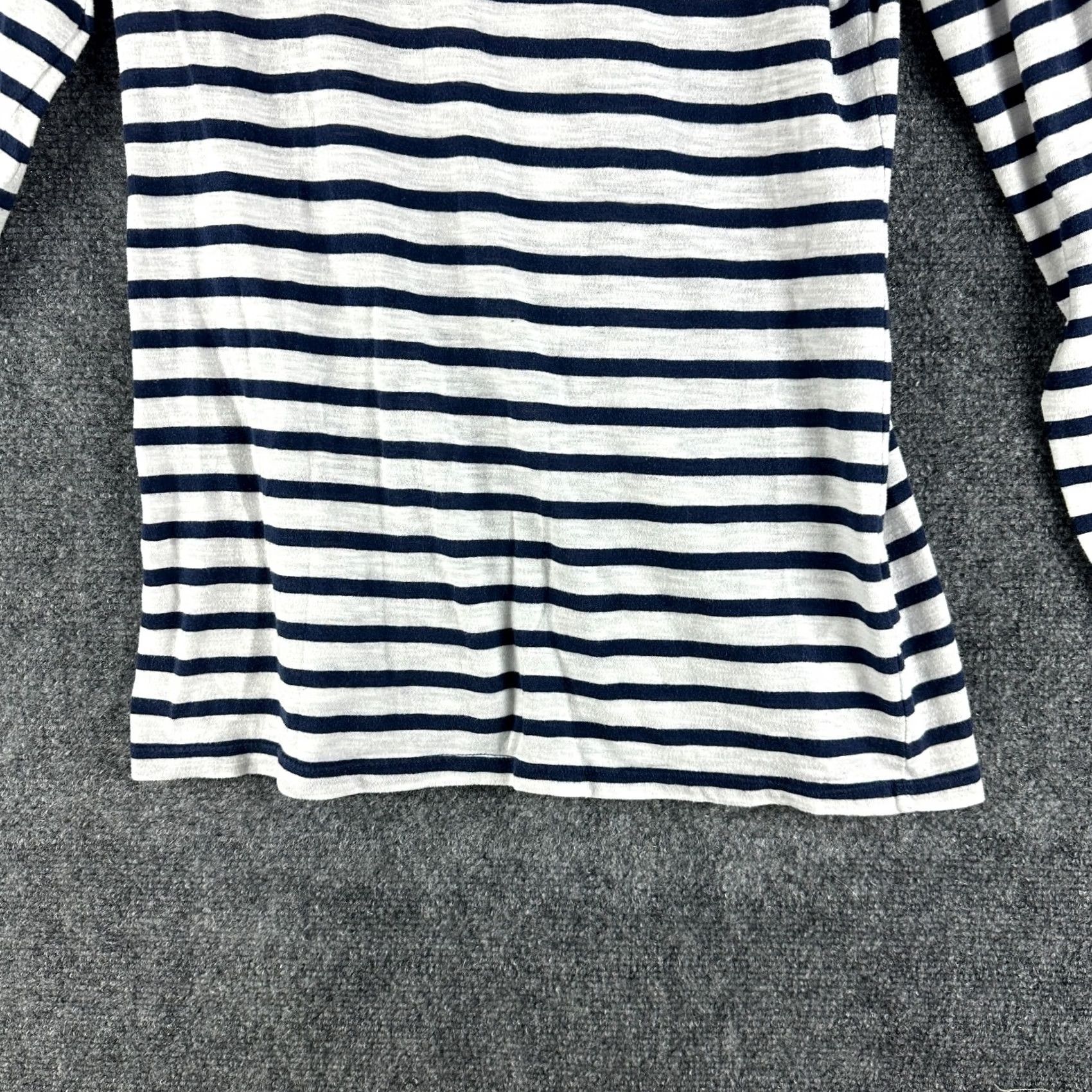 Splendid Splendid Blue Striped Cotton Knit Long Sleeve Tee Pullover Buttons Womens M Size M / US 6-8 / IT 42-44 - 2 Thumbnail