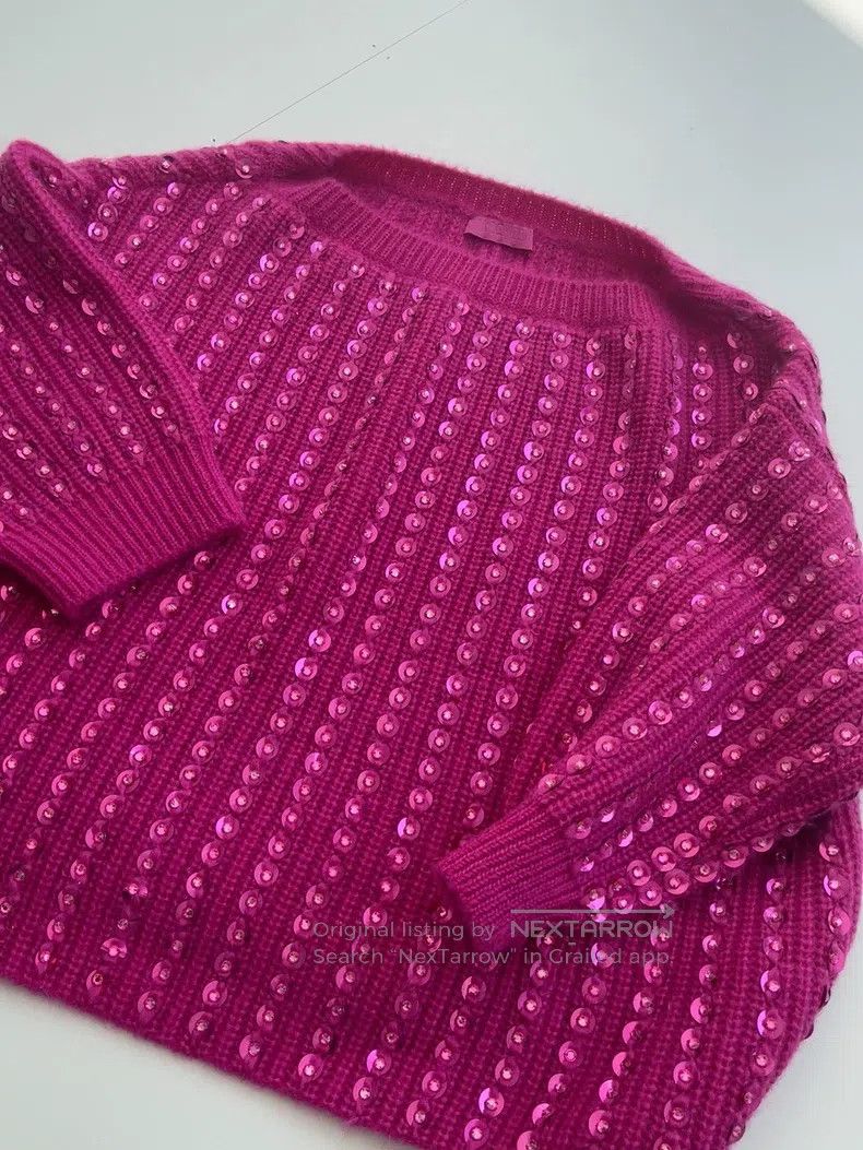 Valentino Valentino Autumn/winter rose red rhinestone sequin mohair Size S / US 4 / IT 40 - 5 Thumbnail