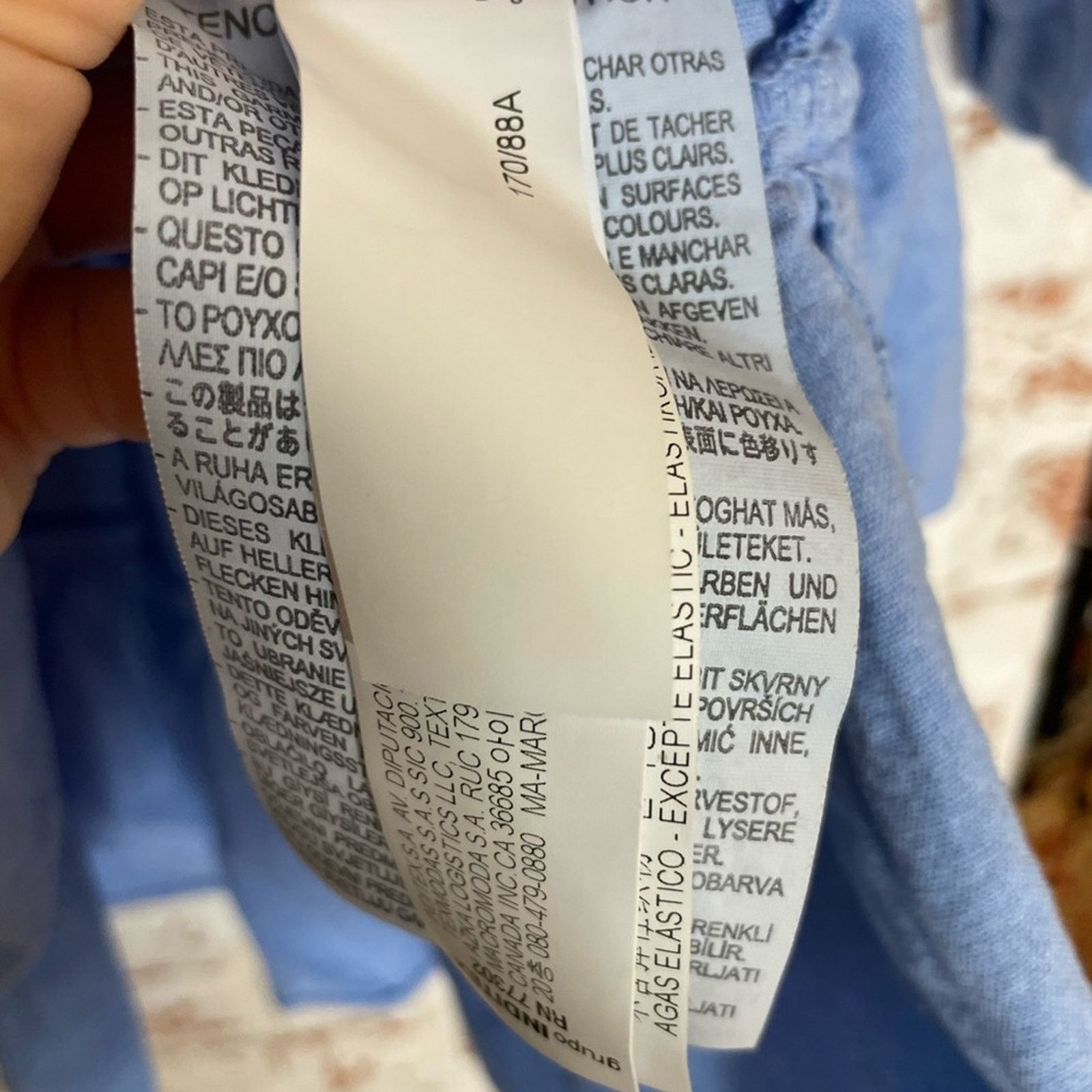 Zara Zara Light Blue Long-Sleeve Smocked Waist Casual Dress Size S / US 4 / IT 40 - 3 Thumbnail