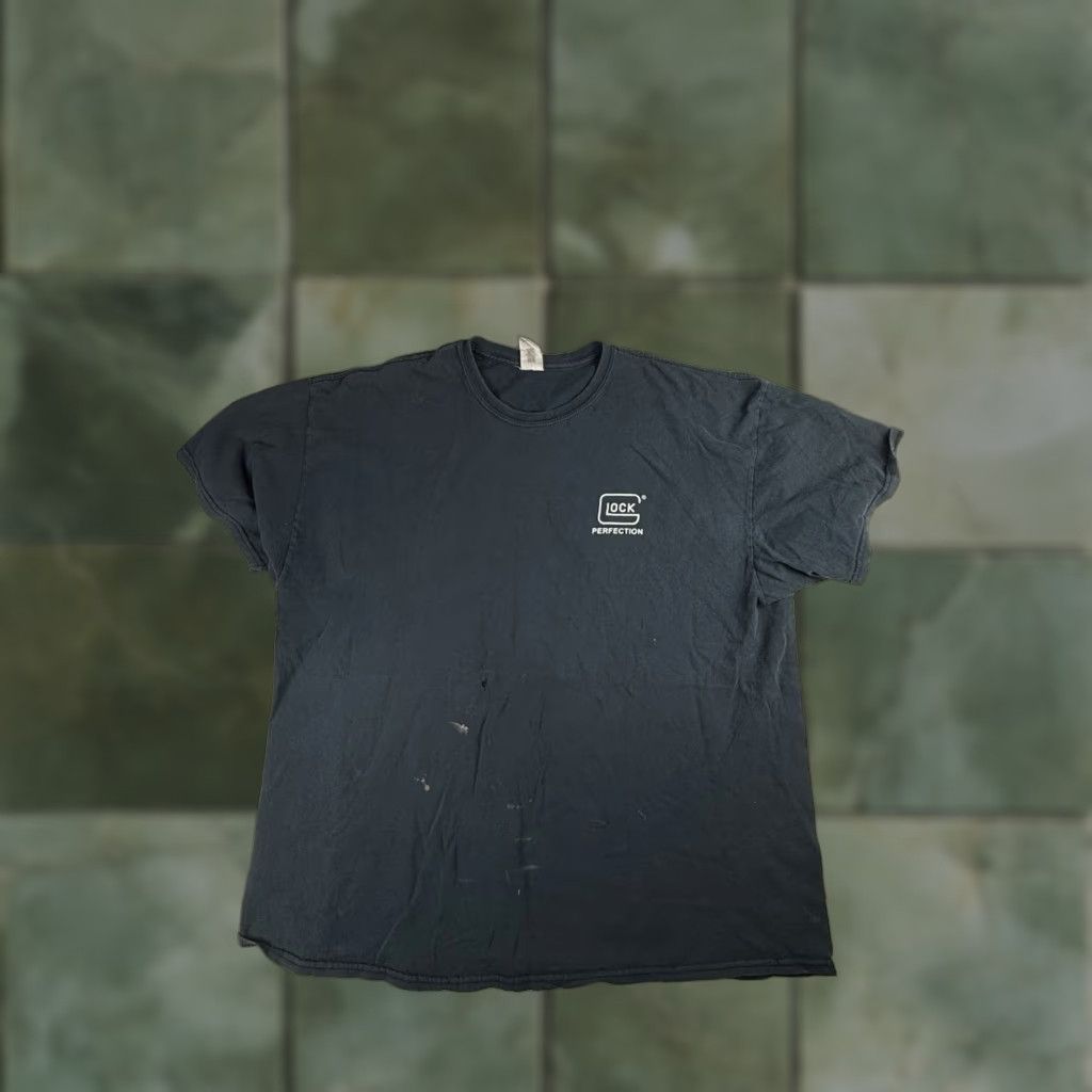 VINTAGE Glock Perfection Black Firearm Schematic Graphic T-Shirt Men's 2XL