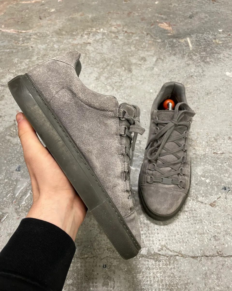 Balenciaga Arena Low Leather Grey Suede Sneakers