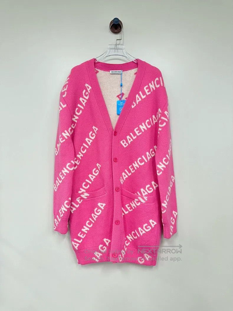 Balenciaga Balenciaga Pink Barrage Printed Open Cardigan Size US XS / EU 42 / 0 - 1 Thumbnail