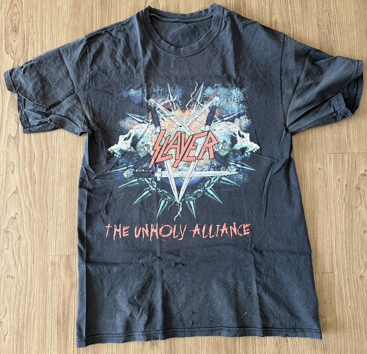 Other Slayer The Unholy Alliance Vintage Tee Size US M / EU 48-50 / 2 - 1 Thumbnail