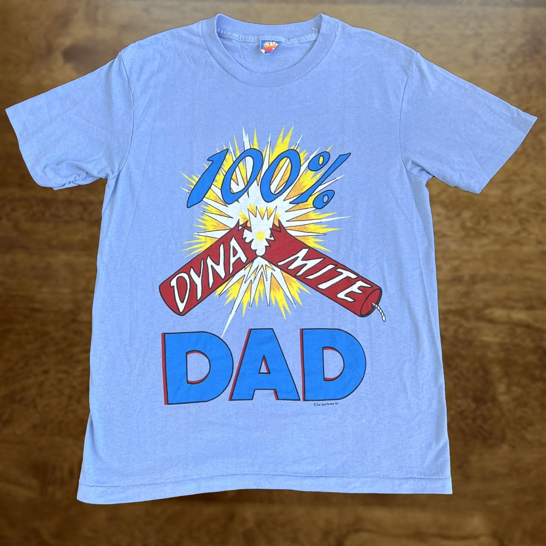 Vintage VINTAGE Sun Sportswear Shirt Mens L Blue 100% Dyna Mite Dad Graphic Tee Size US L / EU 52-54 / 3 - 1 Thumbnail