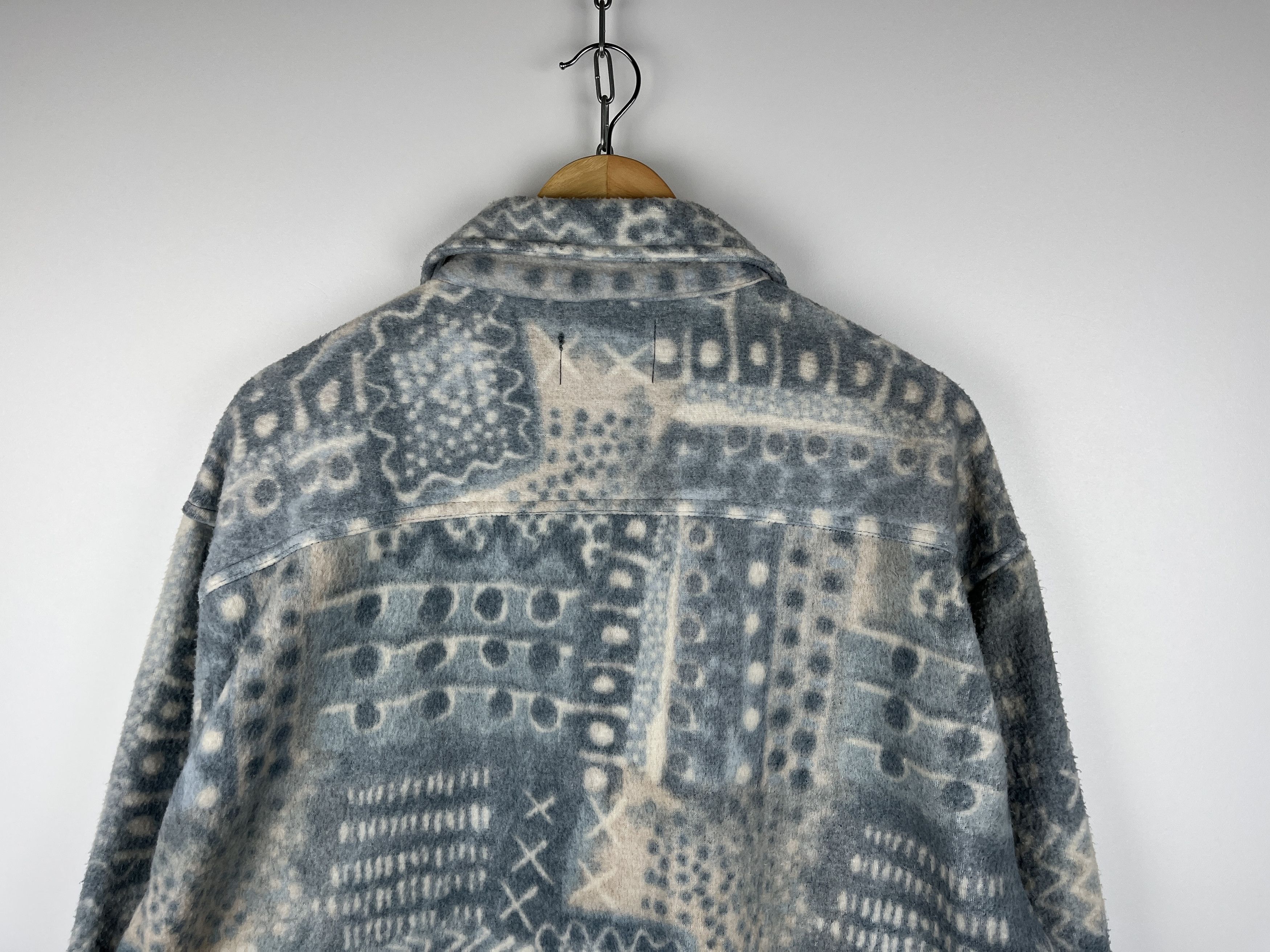 Vintage 90's Euro Mode Abstract Fleece Shirt Overshirt Jacket Size US XL / EU 56 / 4 - 10 Thumbnail