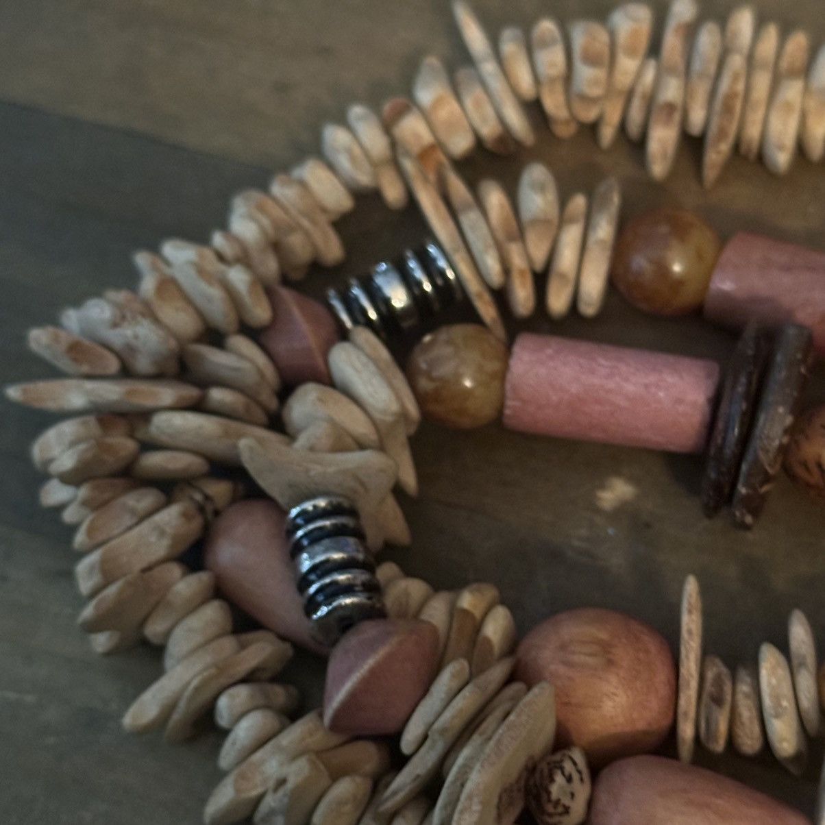 Vintage Vintage tribal coconut shell and wood bead long necklace Size ONE SIZE - 5 Thumbnail